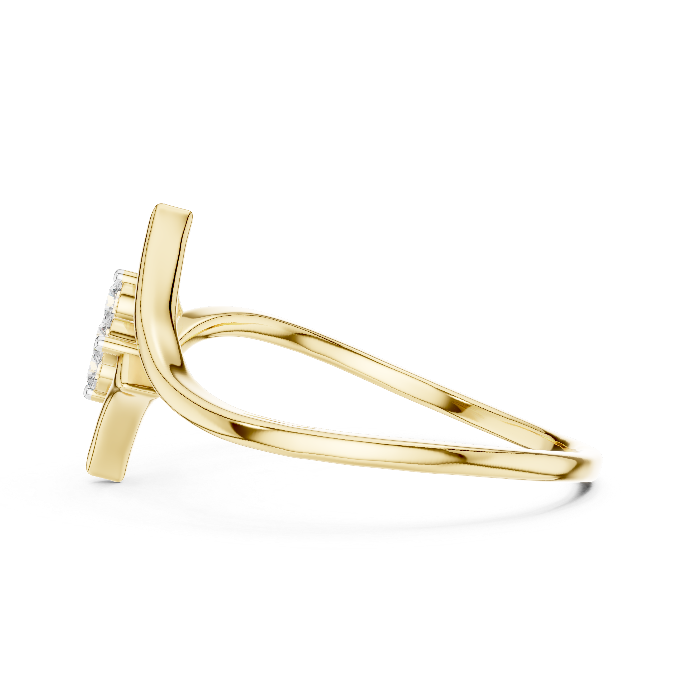 Diamond Accent Ring with Split Shank Design