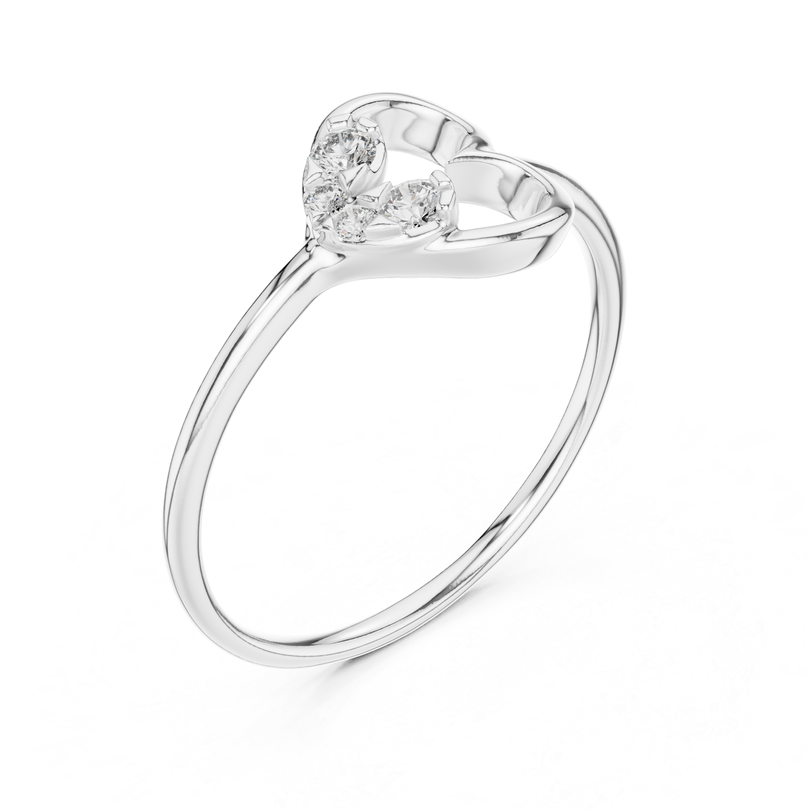Double Flower Ring with Diamond Accents