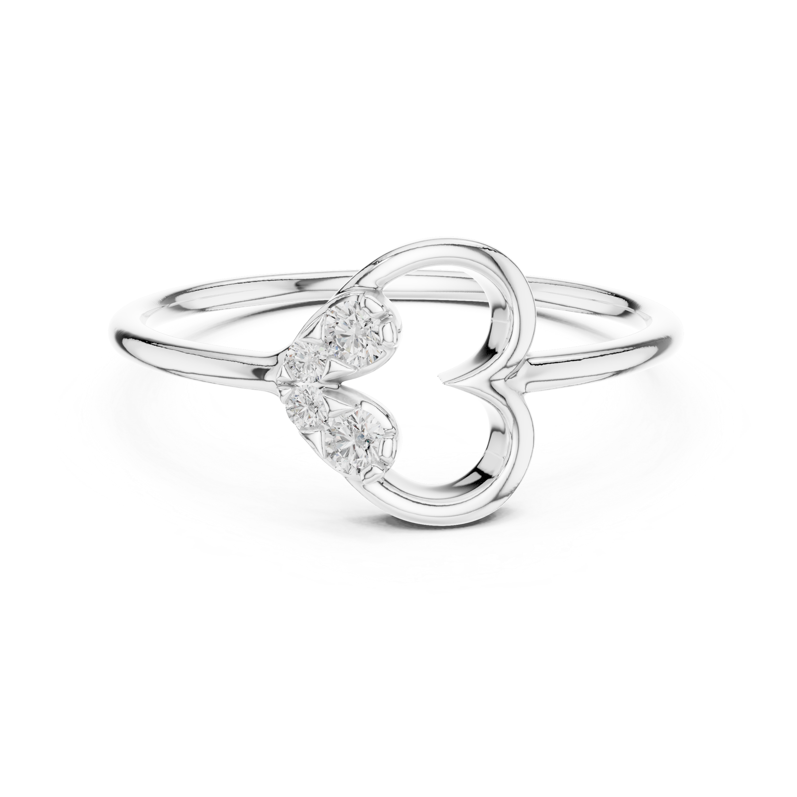 Double Flower Ring with Diamond Accents