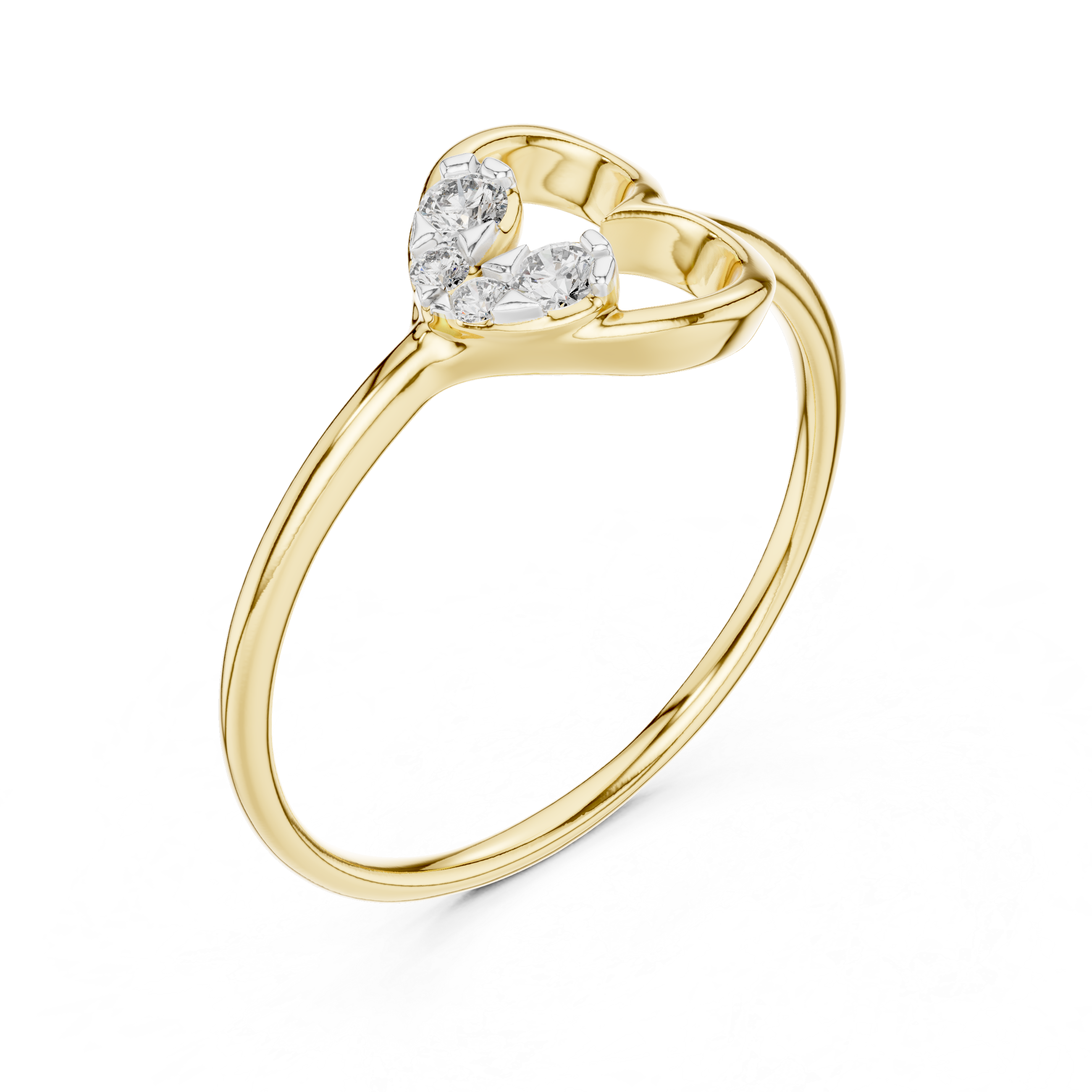 Double Flower Ring with Diamond Accents