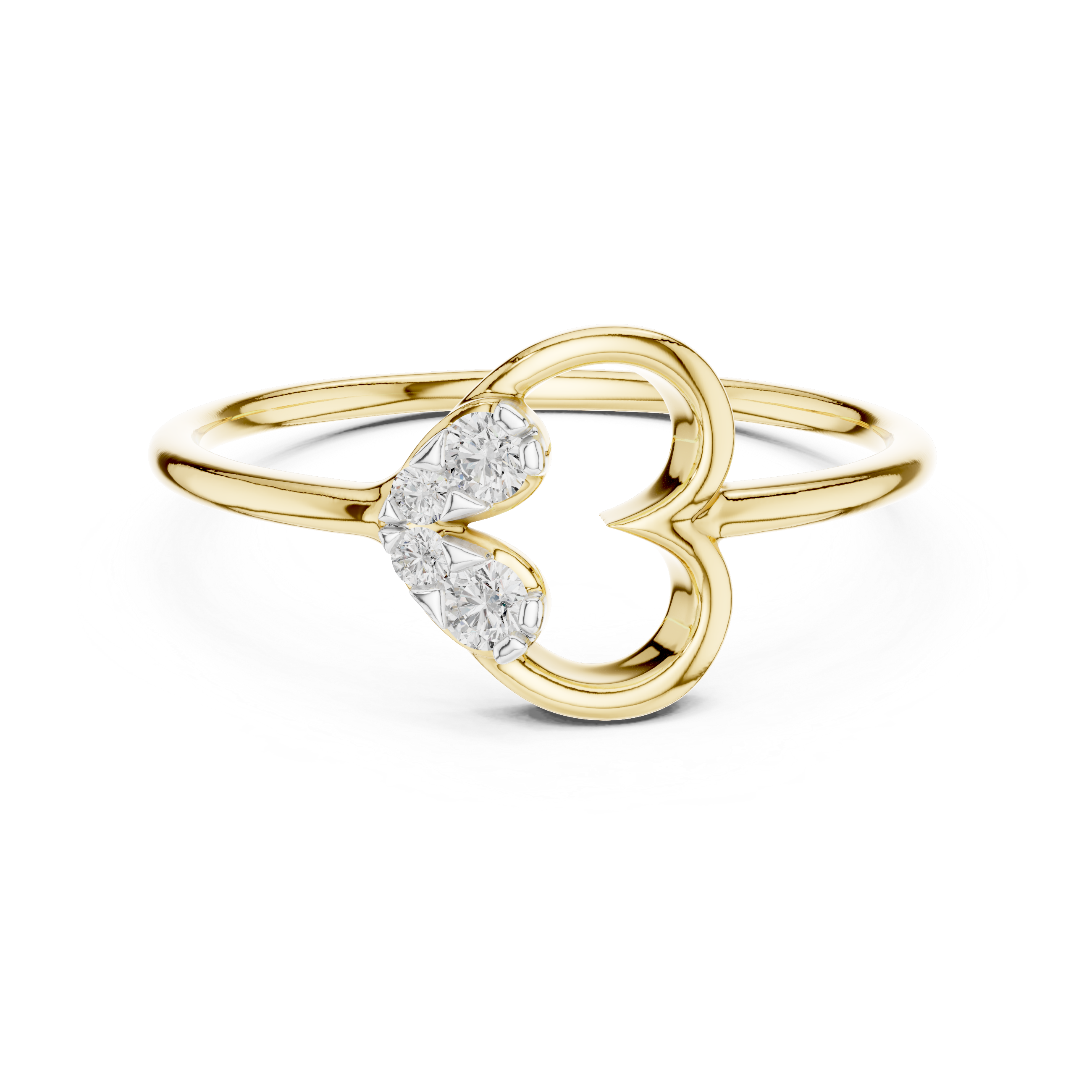 Double Flower Ring with Diamond Accents