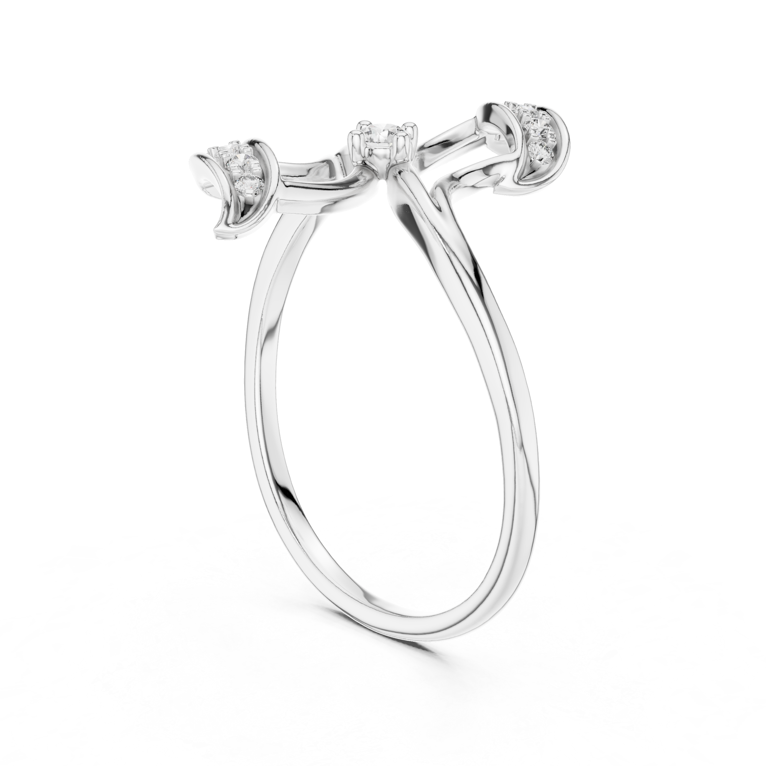 Double Floral Diamond Accent Ring