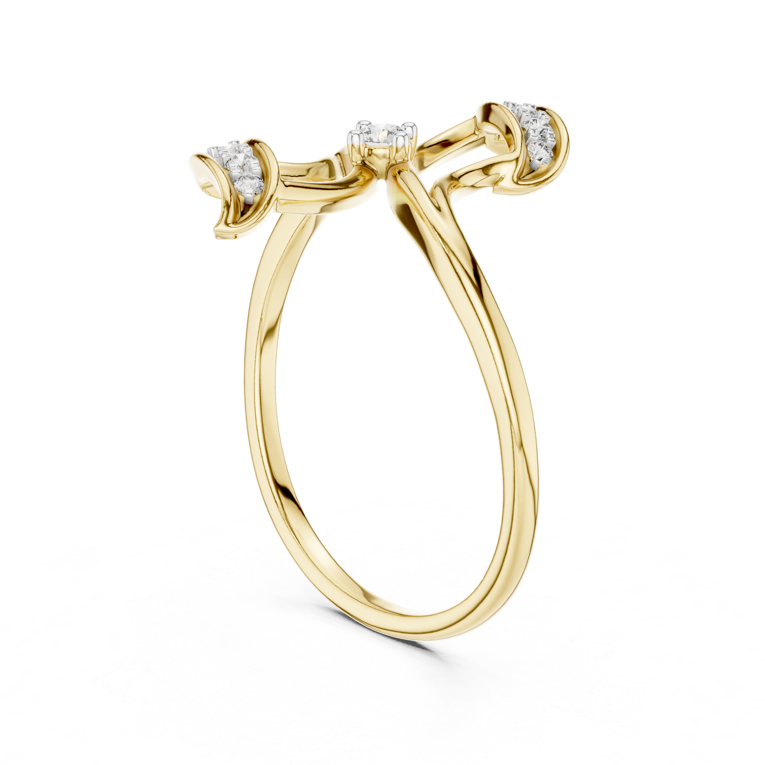 Double Floral Diamond Accent Ring