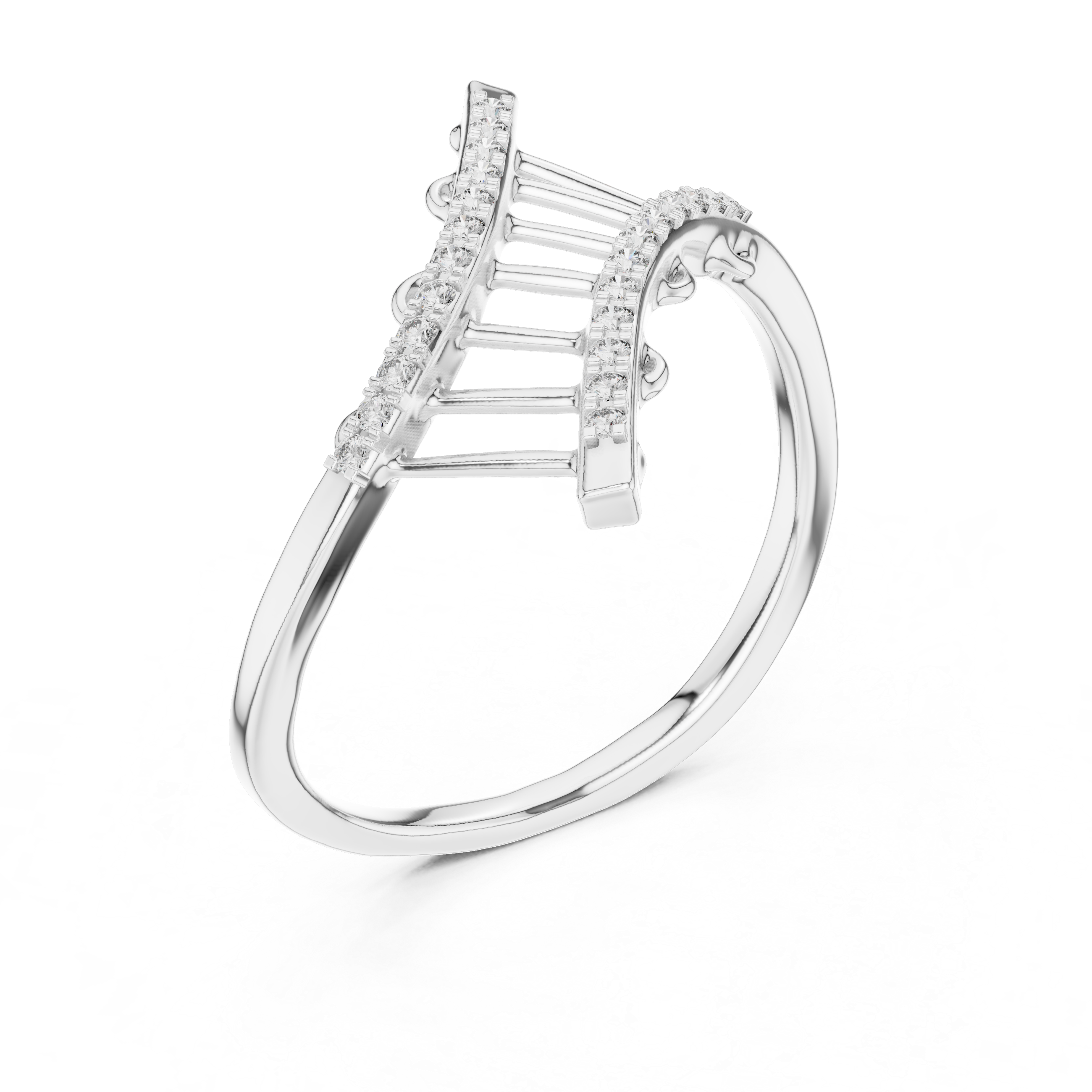 Stylish Diamond Linear Ring