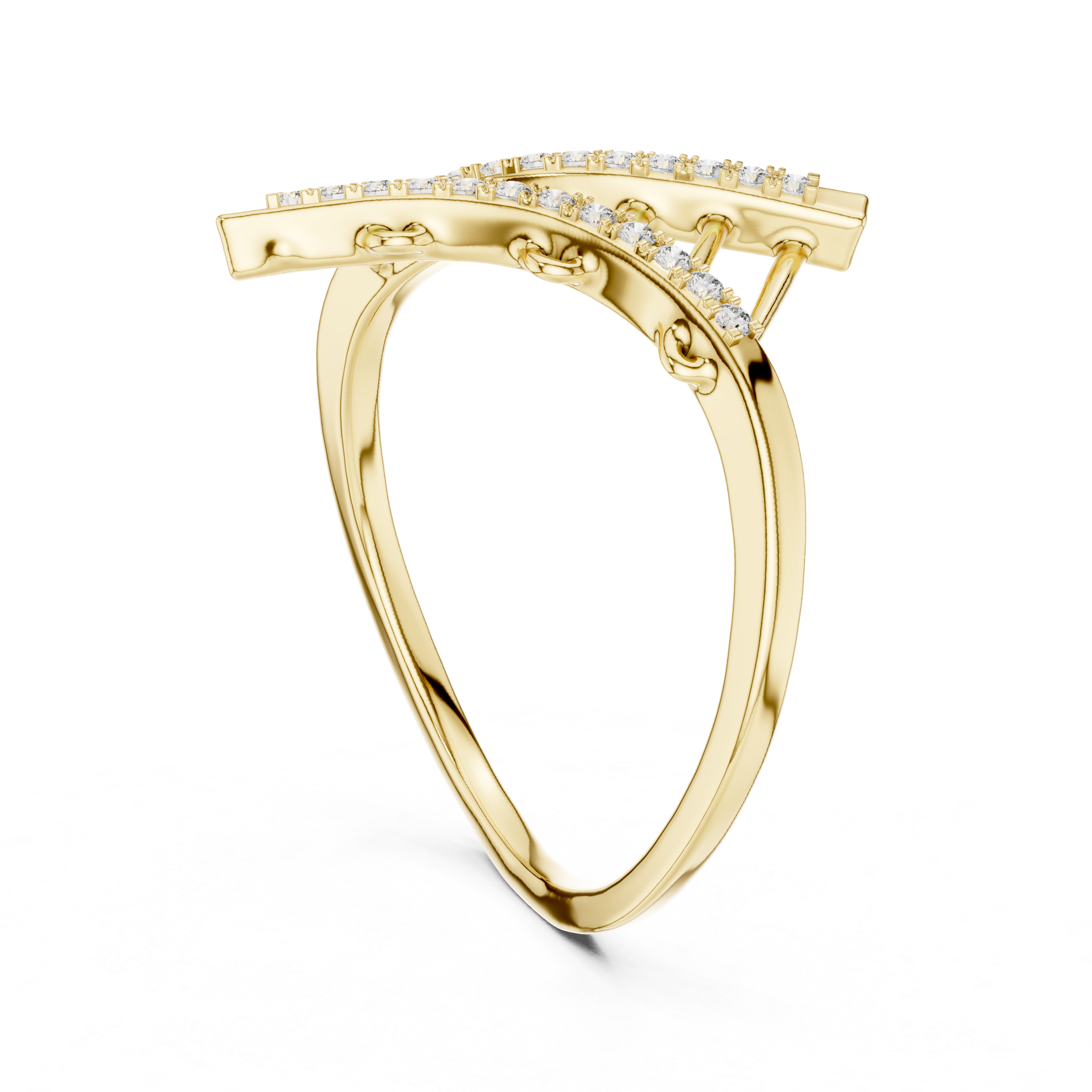 Stylish Diamond Linear Ring