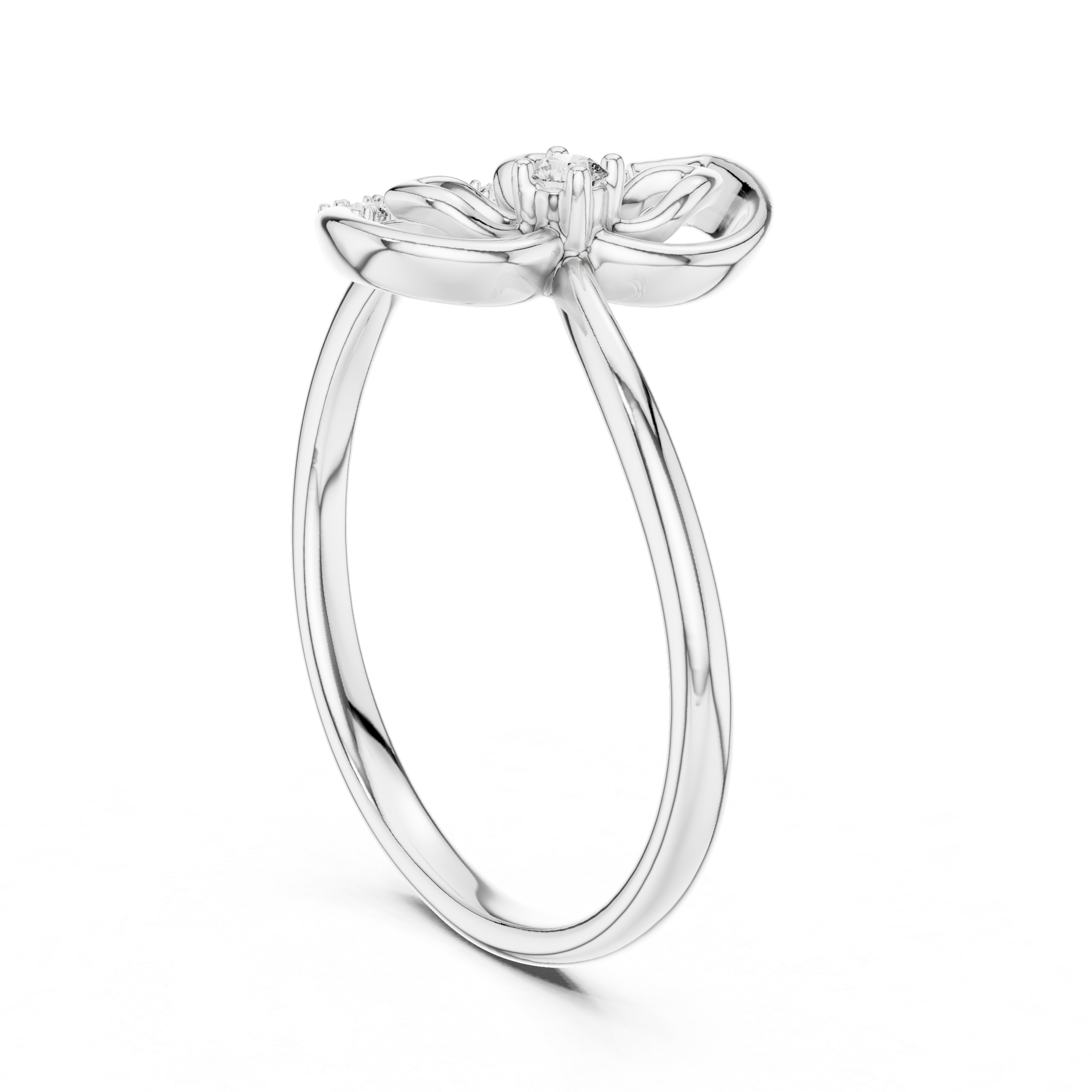 Graceful Rose Gold Flower Cluster Ring