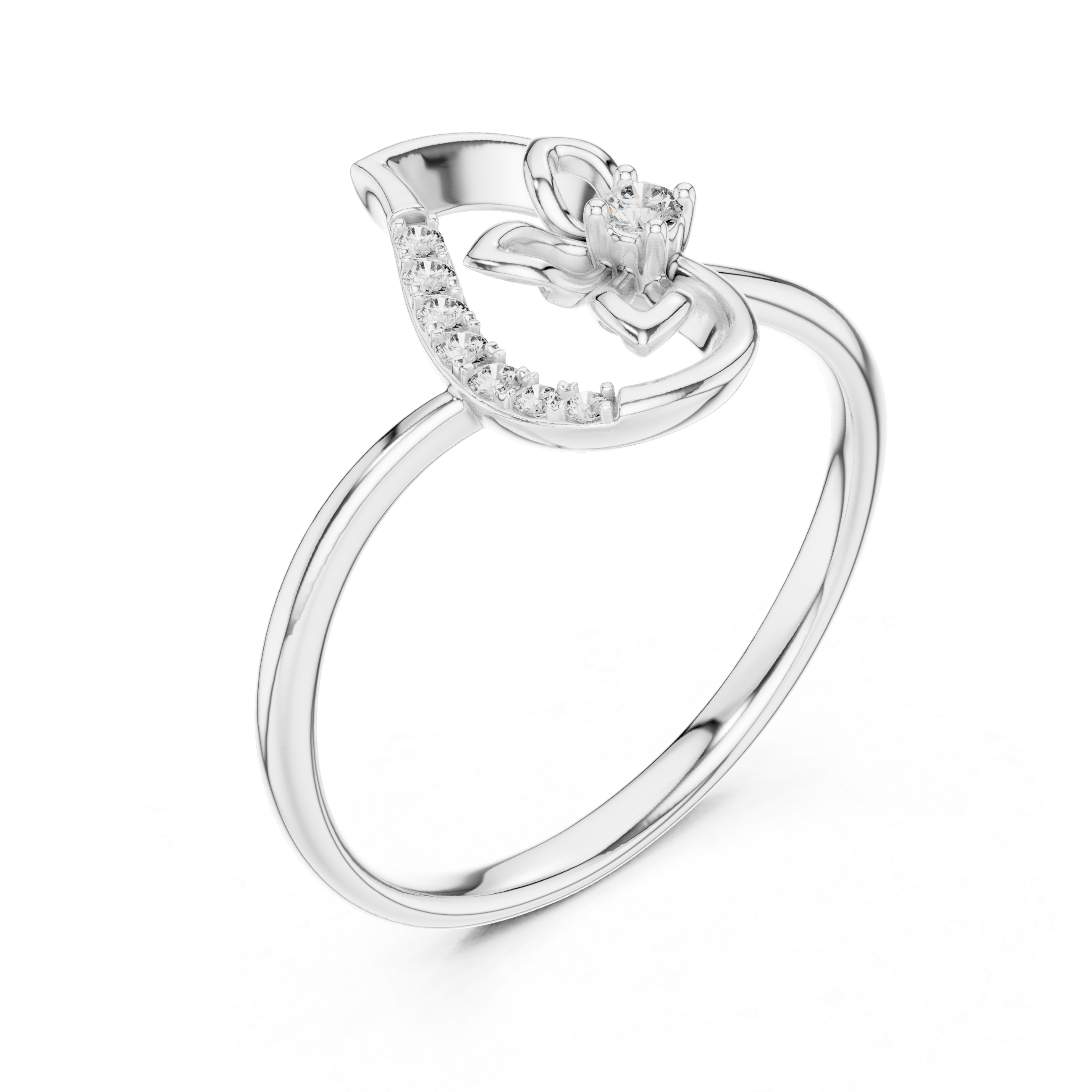 Graceful Rose Gold Flower Cluster Ring