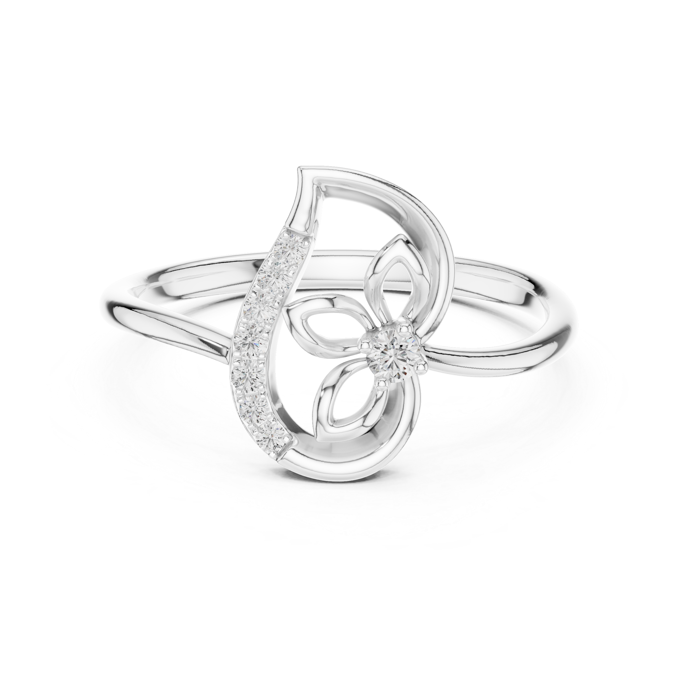 Graceful Rose Gold Flower Cluster Ring