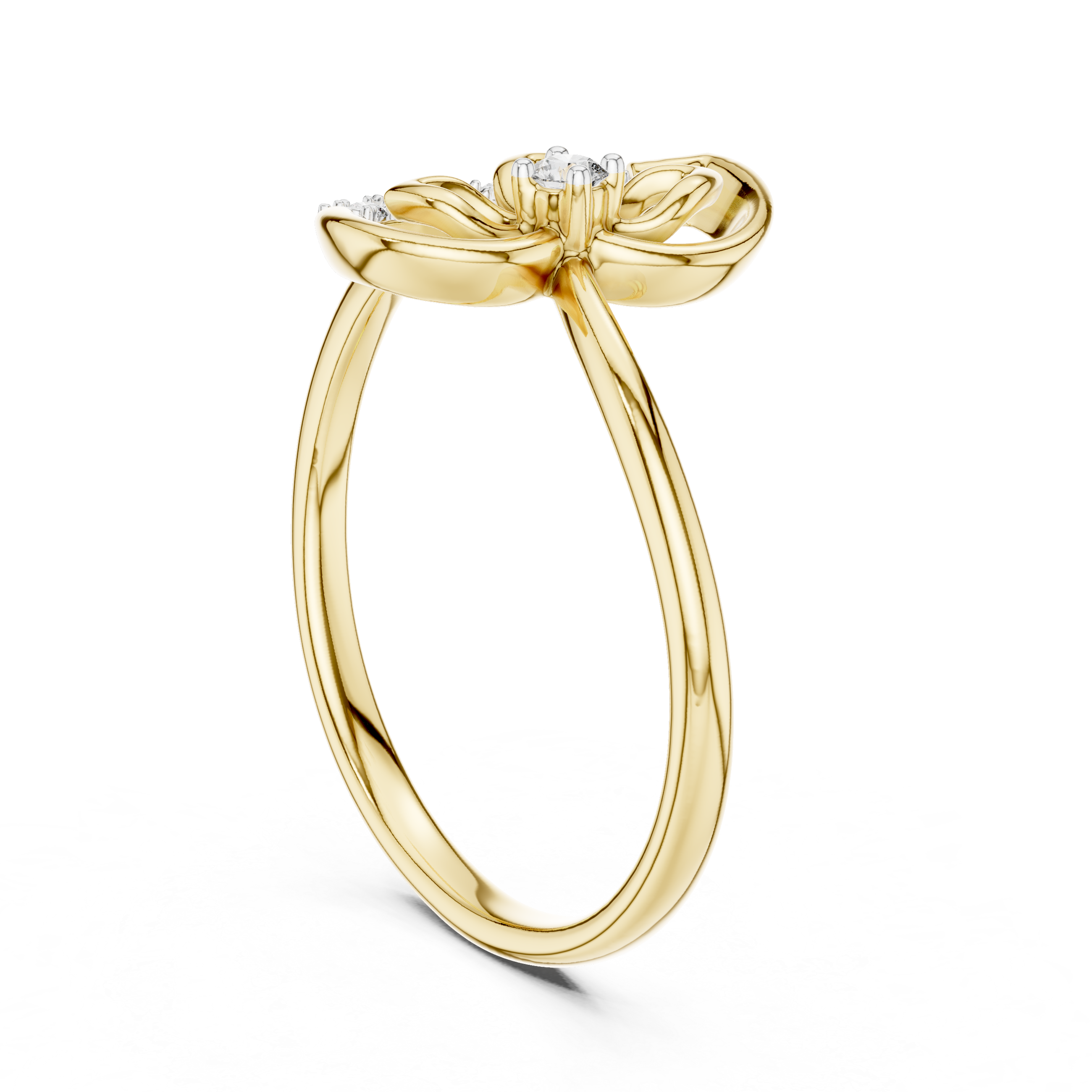 Graceful Rose Gold Flower Cluster Ring