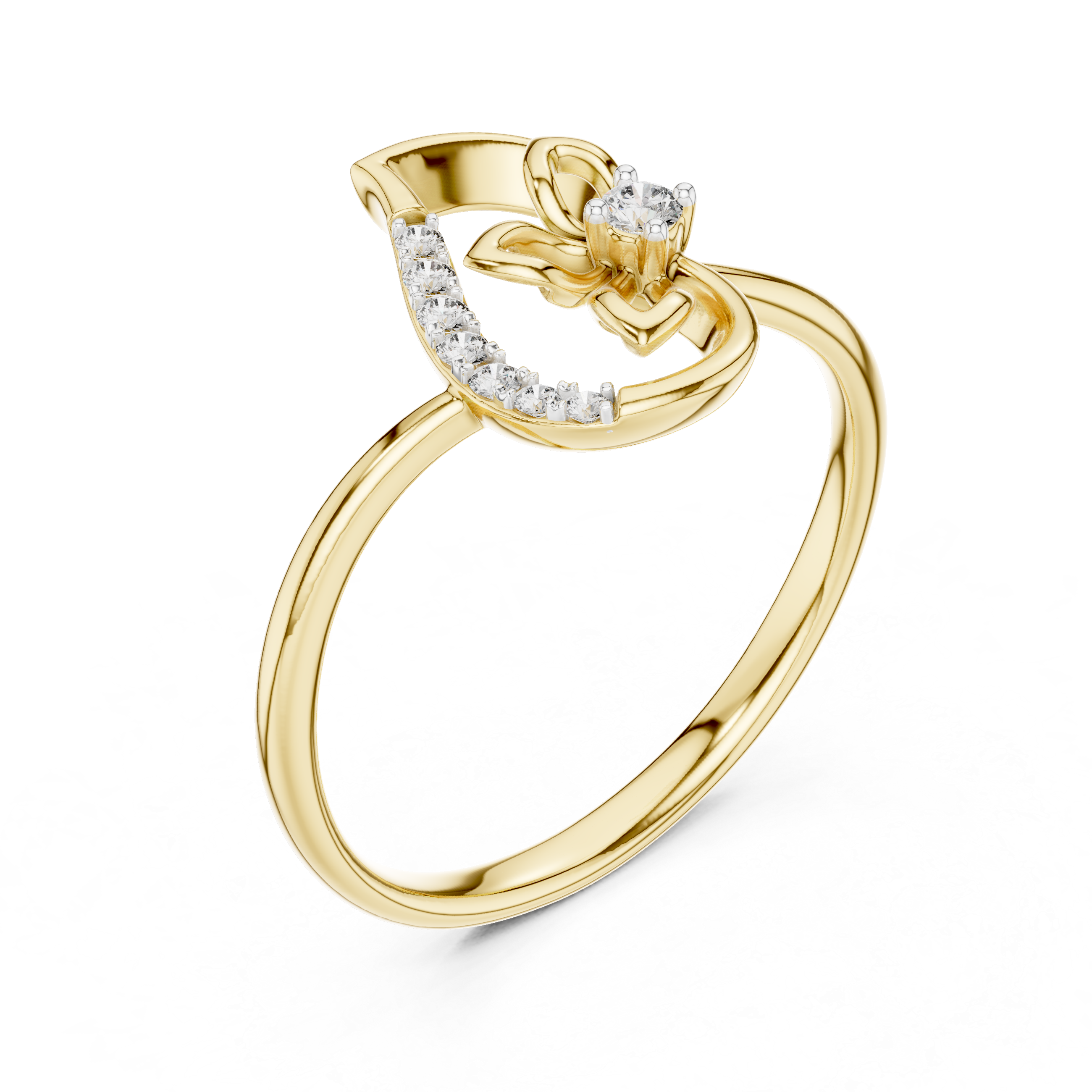 Graceful Rose Gold Flower Cluster Ring