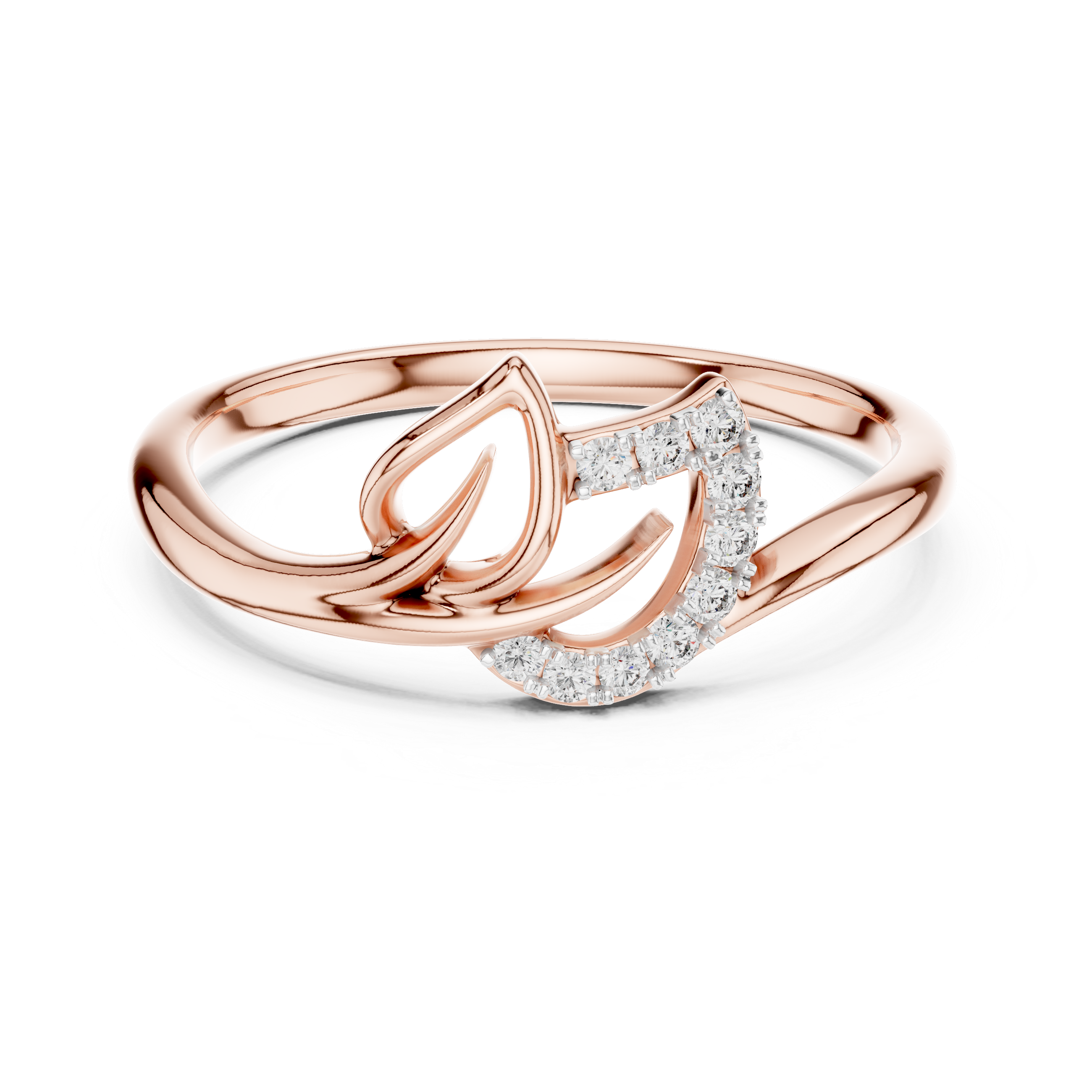 Graceful Teardrop Diamond Ring