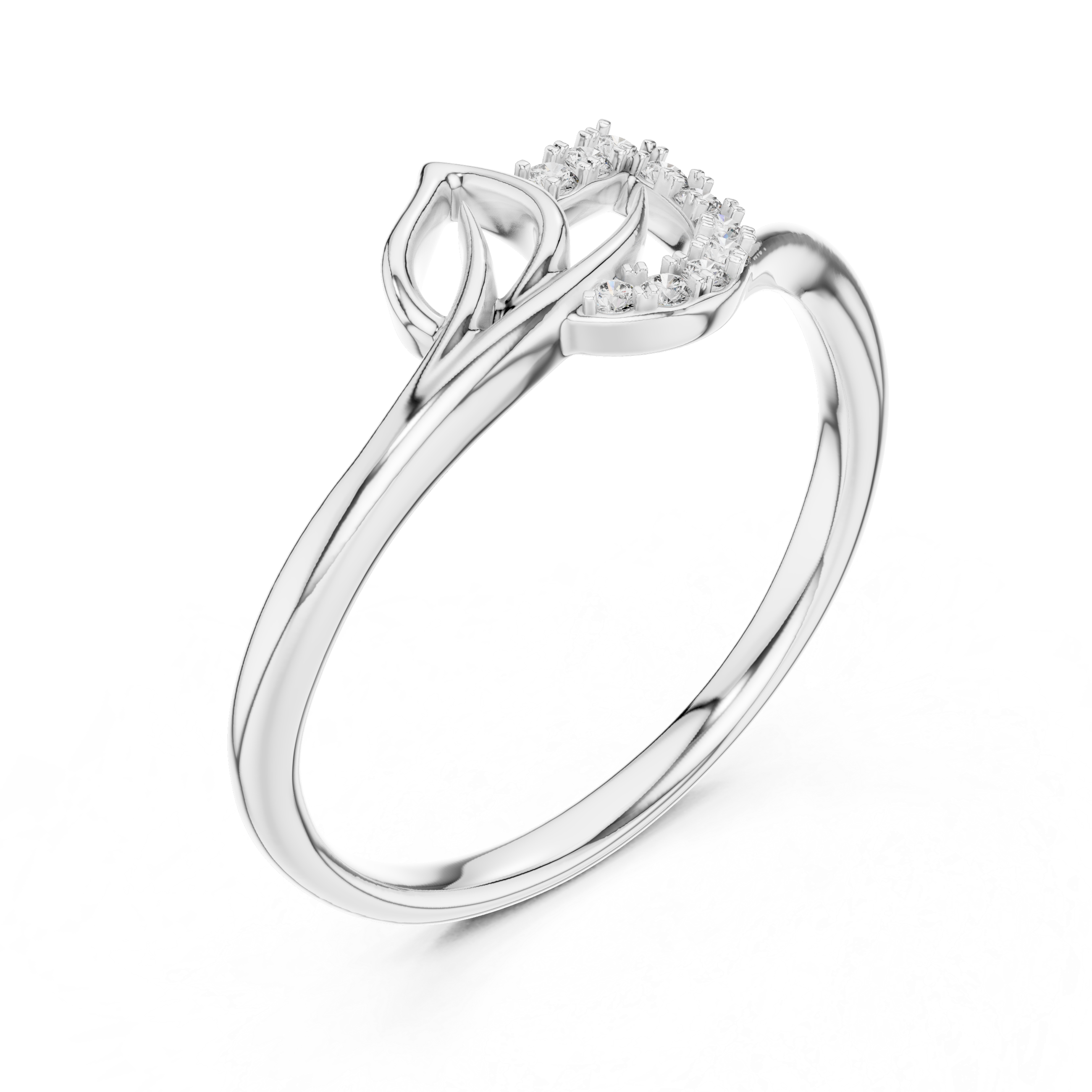Graceful Teardrop Diamond Ring