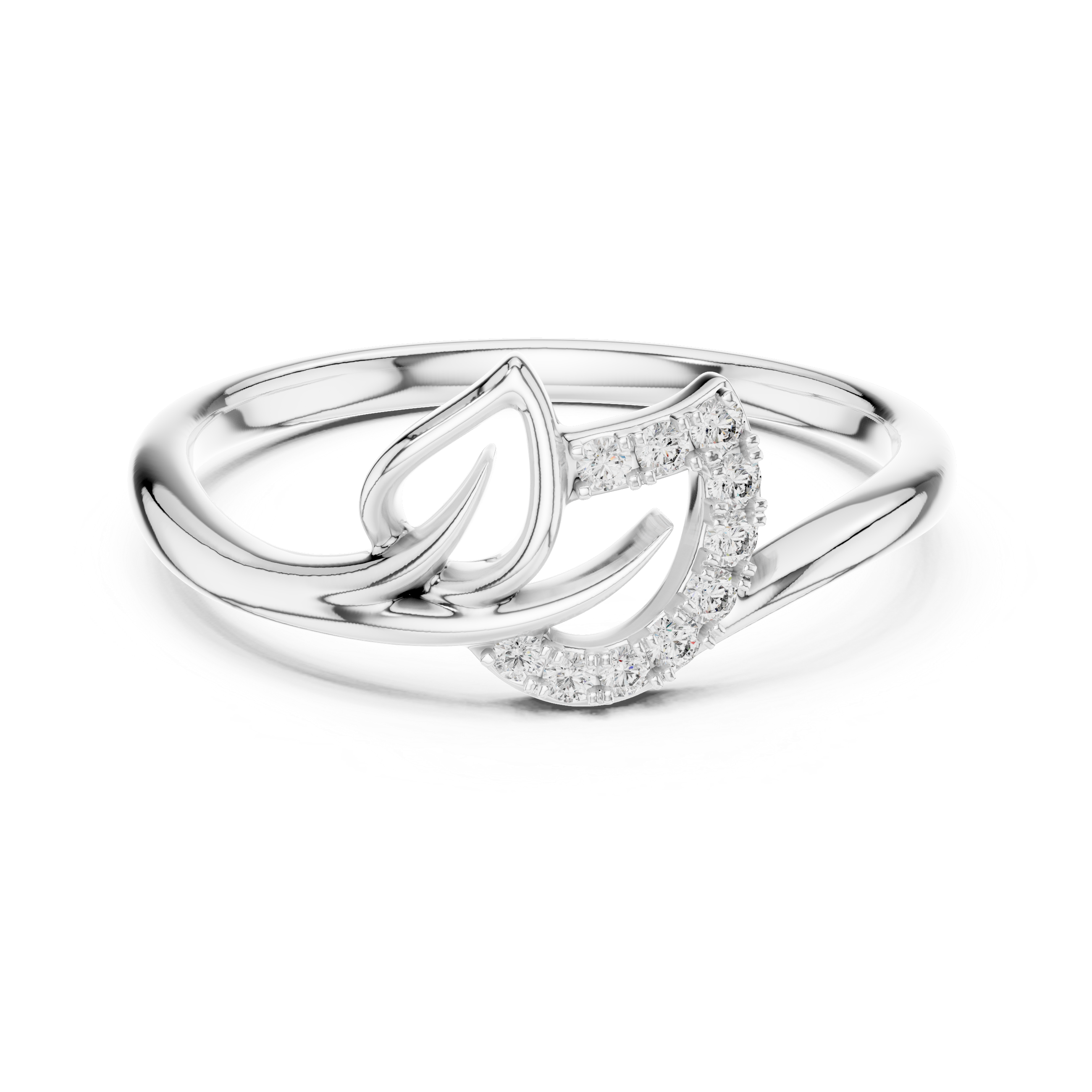 Graceful Teardrop Diamond Ring