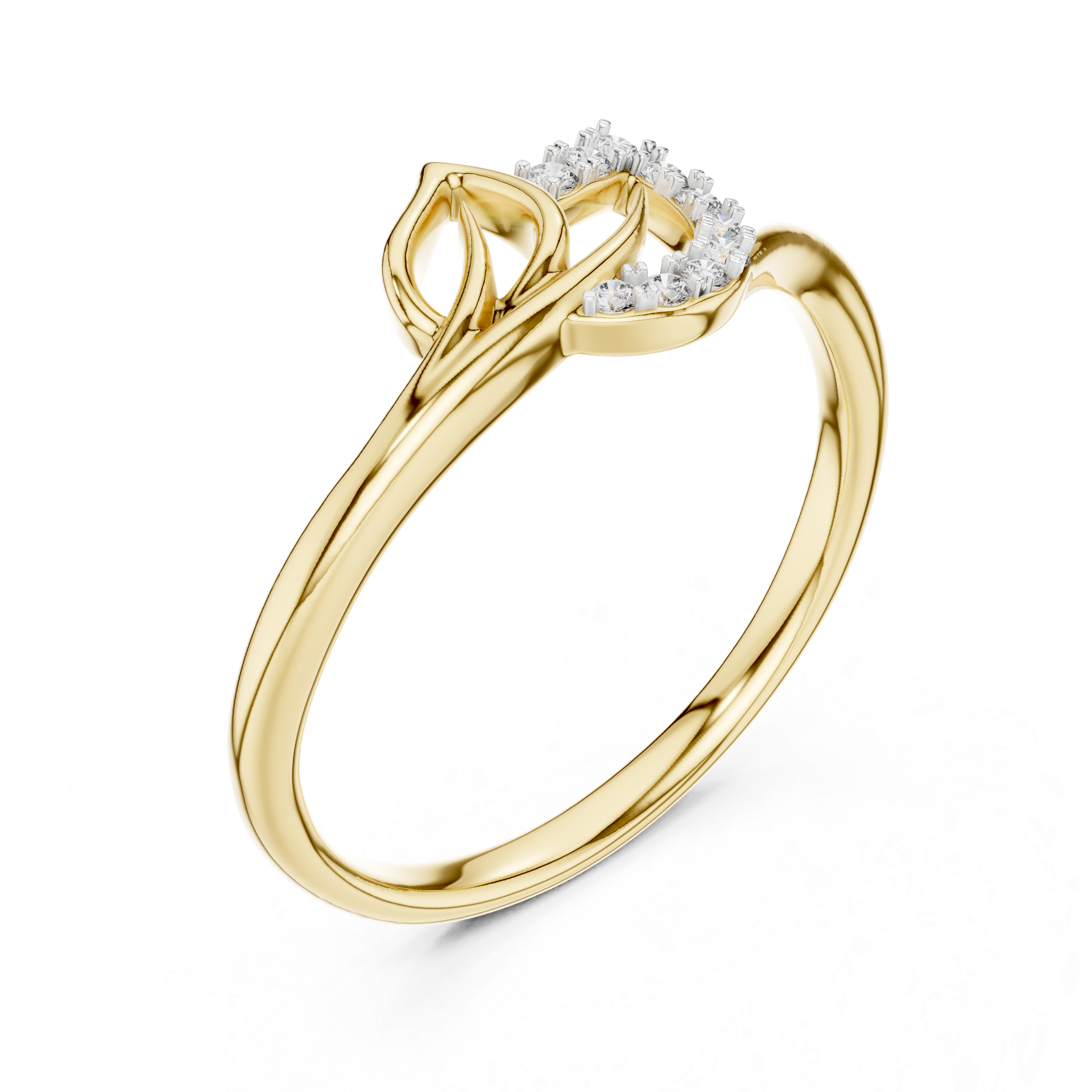 Graceful Teardrop Diamond Ring