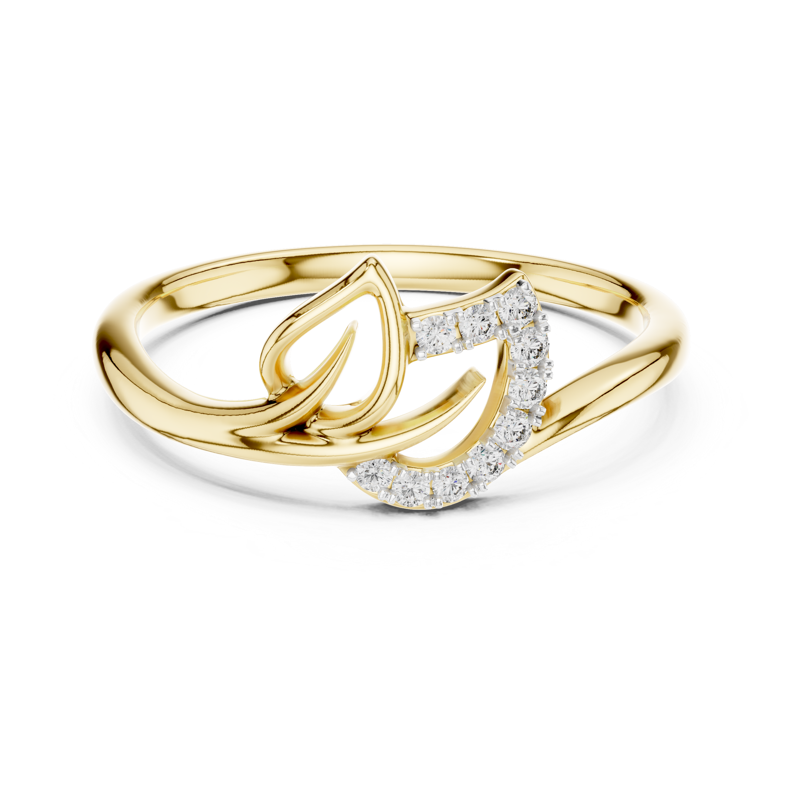 Graceful Teardrop Diamond Ring