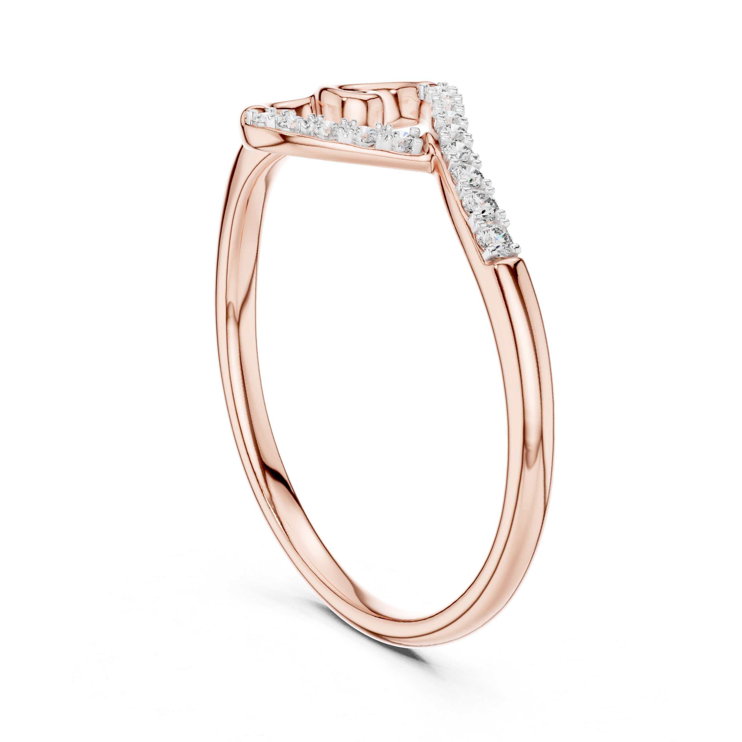 V-Shaped Sparkle Statement Ring