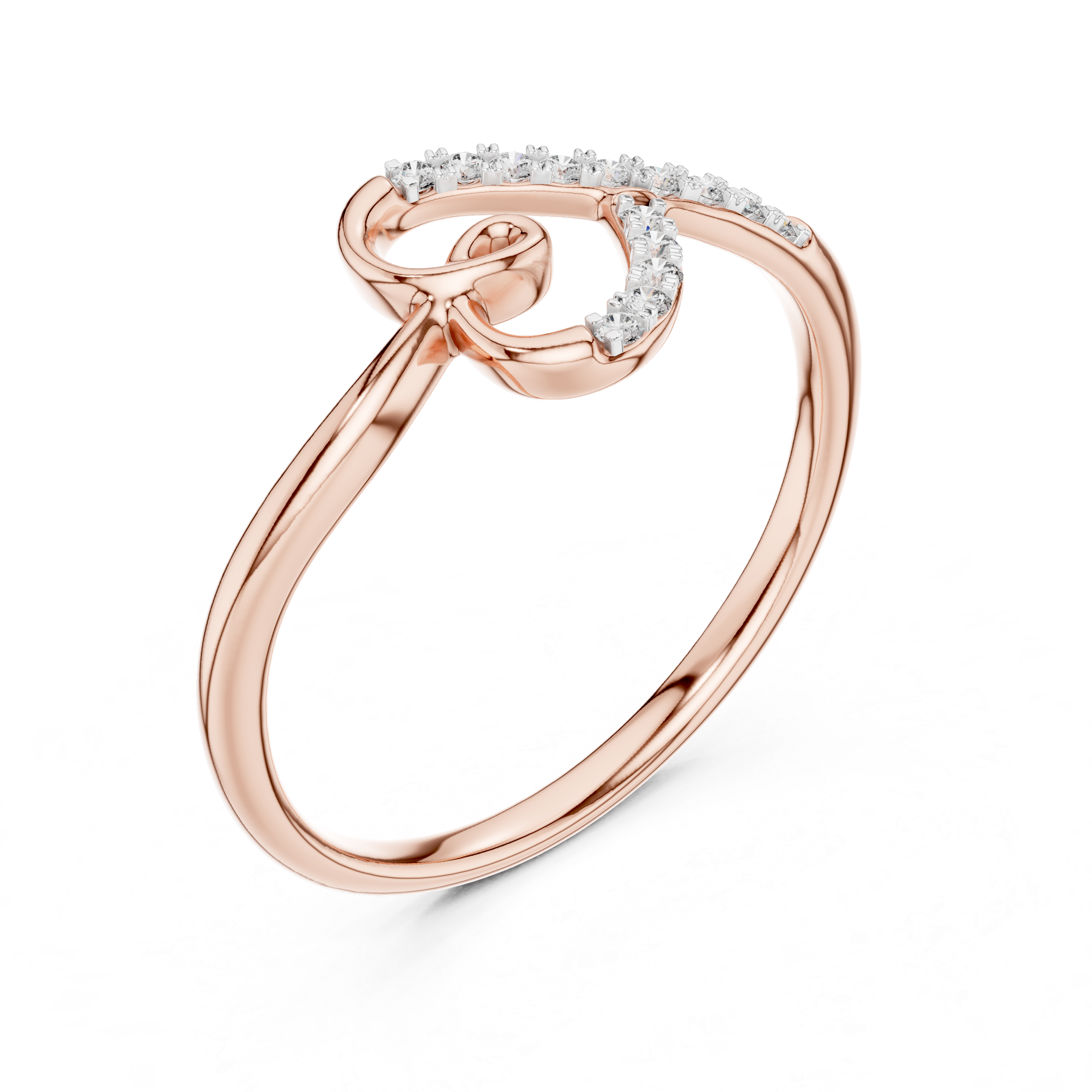 V-Shaped Sparkle Statement Ring