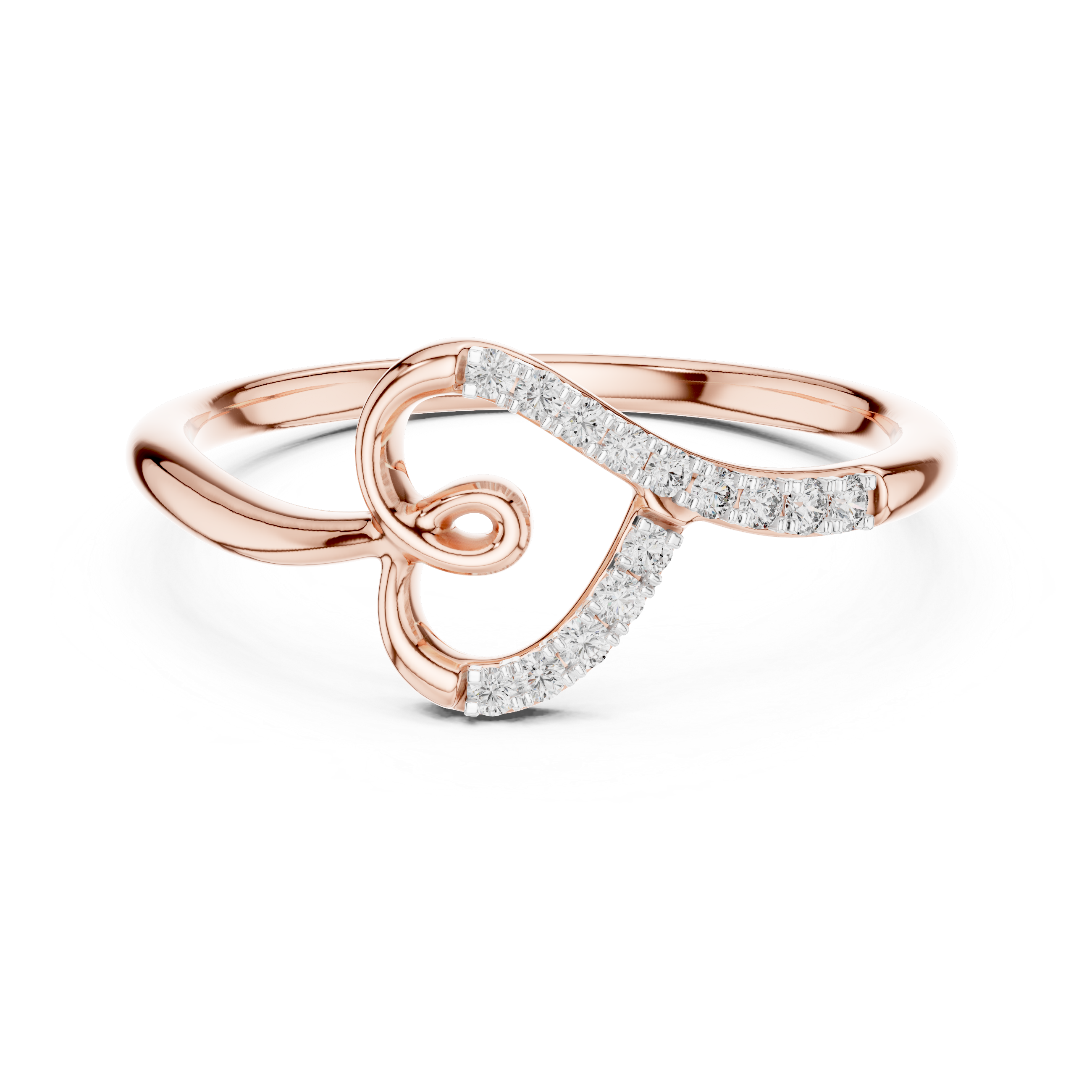 V-Shaped Sparkle Statement Ring