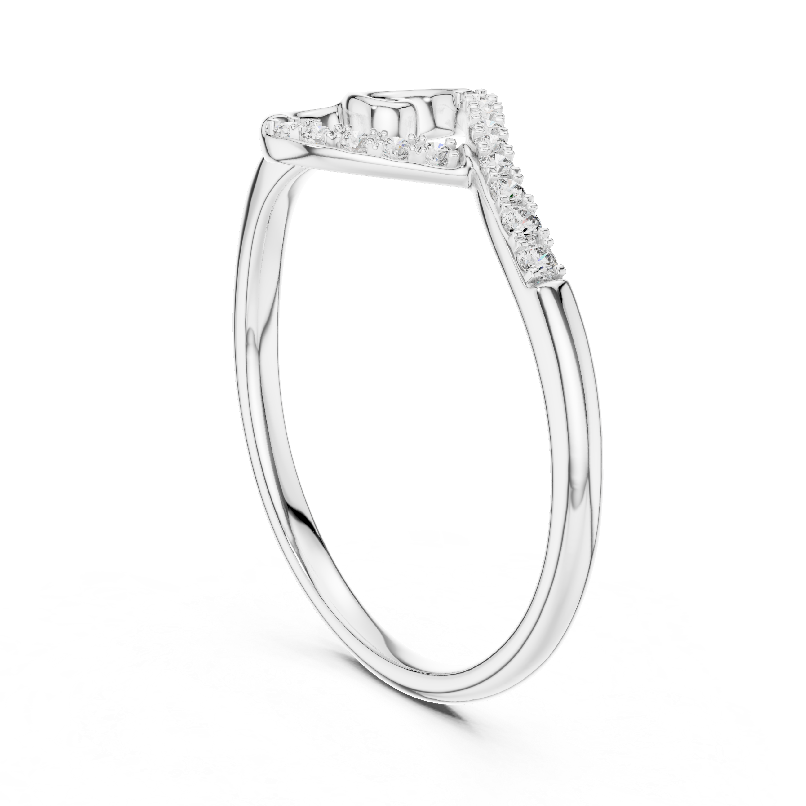 V-Shaped Sparkle Statement Ring