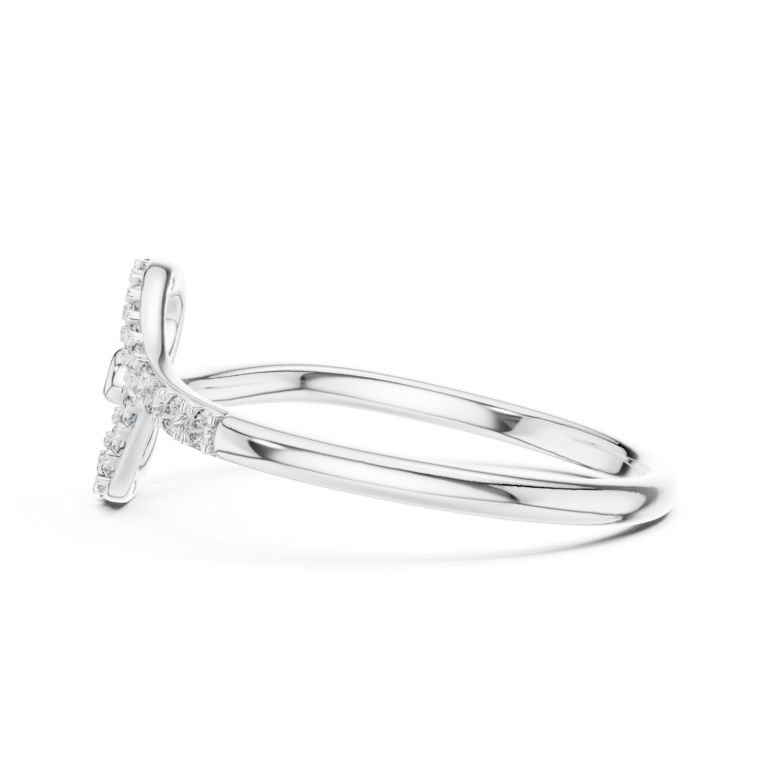 V-Shaped Sparkle Statement Ring