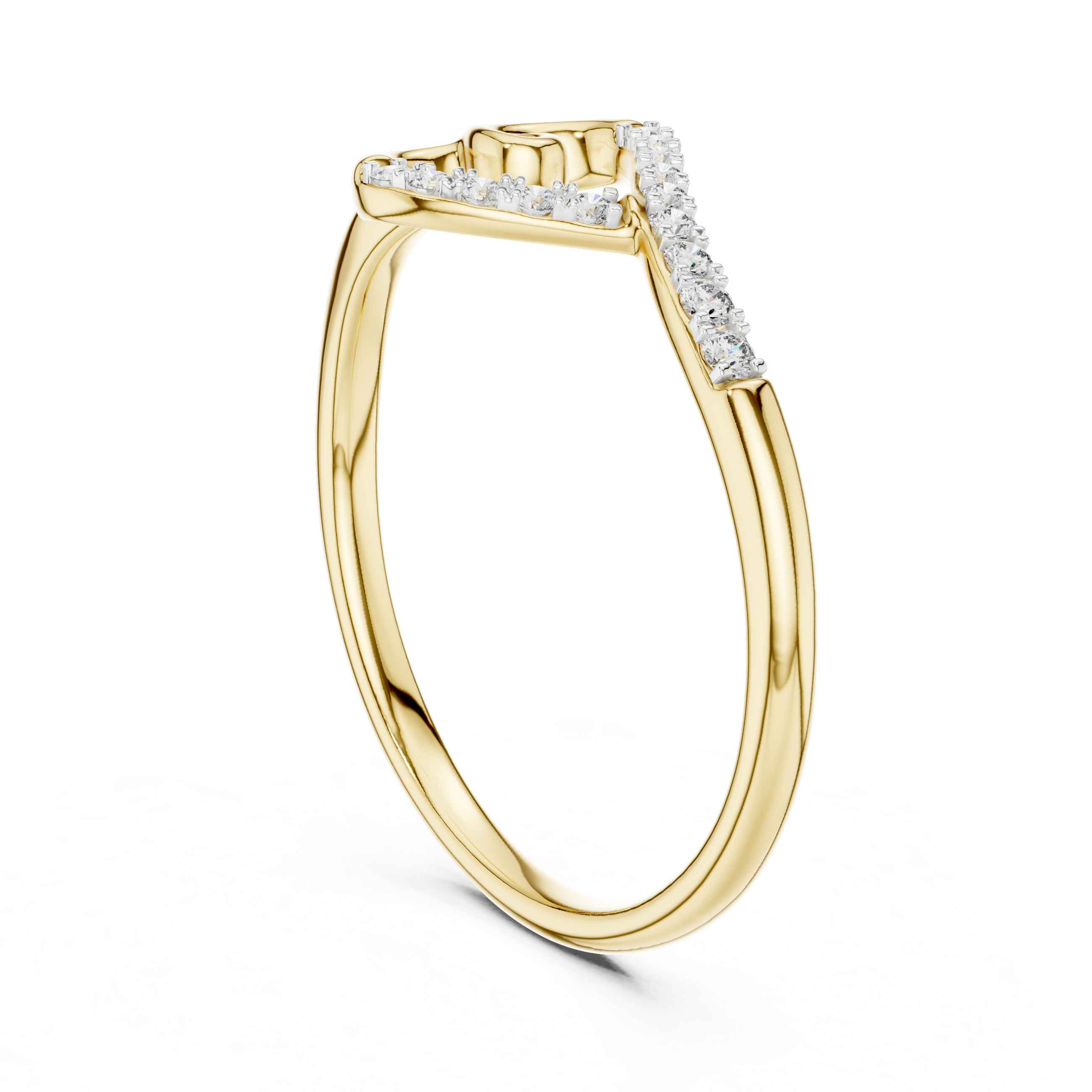 V-Shaped Sparkle Statement Ring