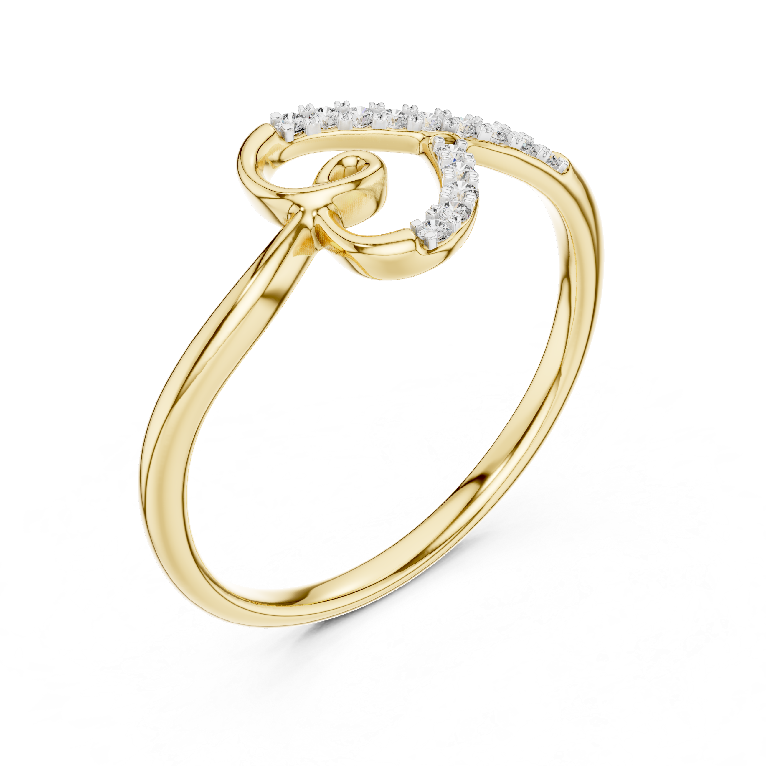 V-Shaped Sparkle Statement Ring