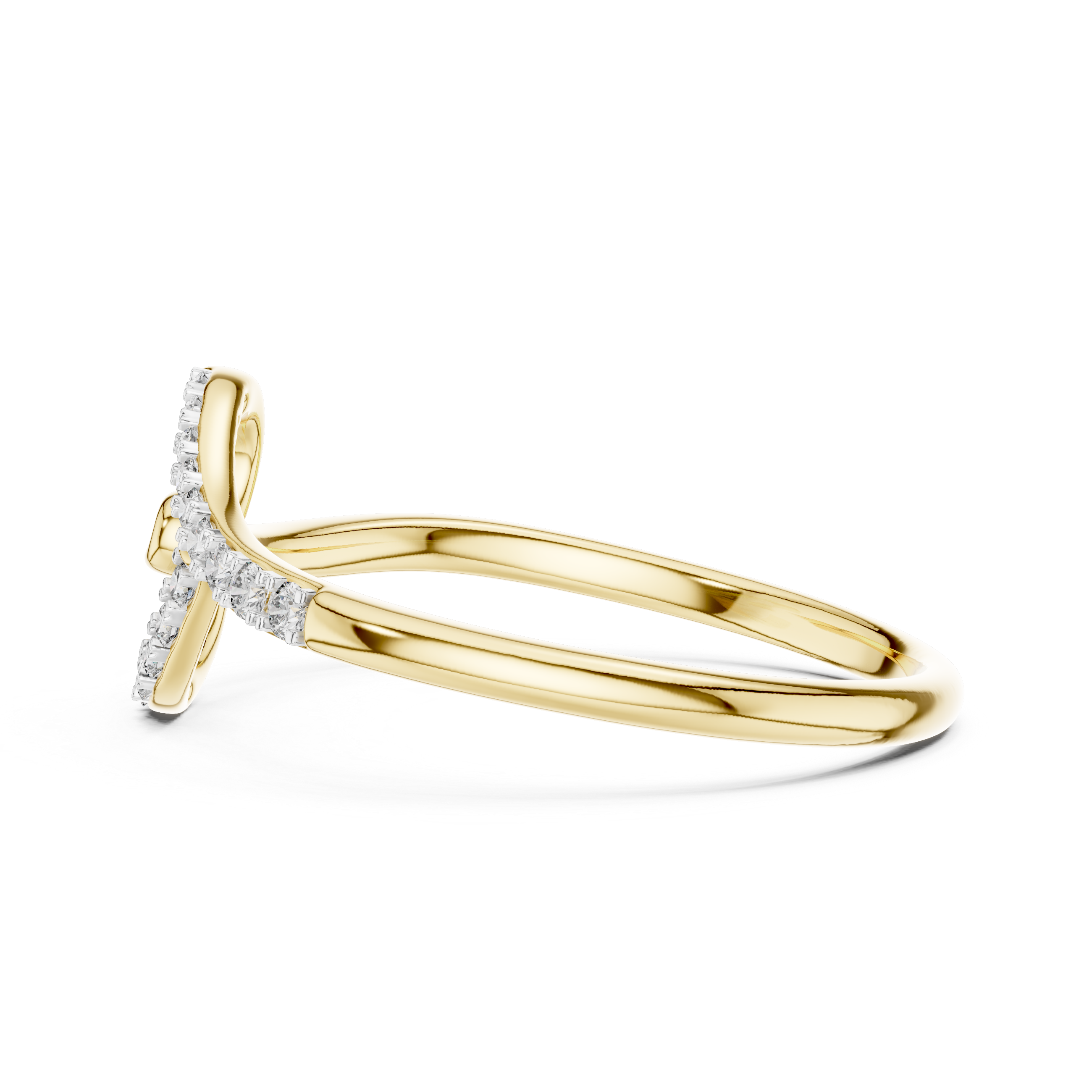 V-Shaped Sparkle Statement Ring
