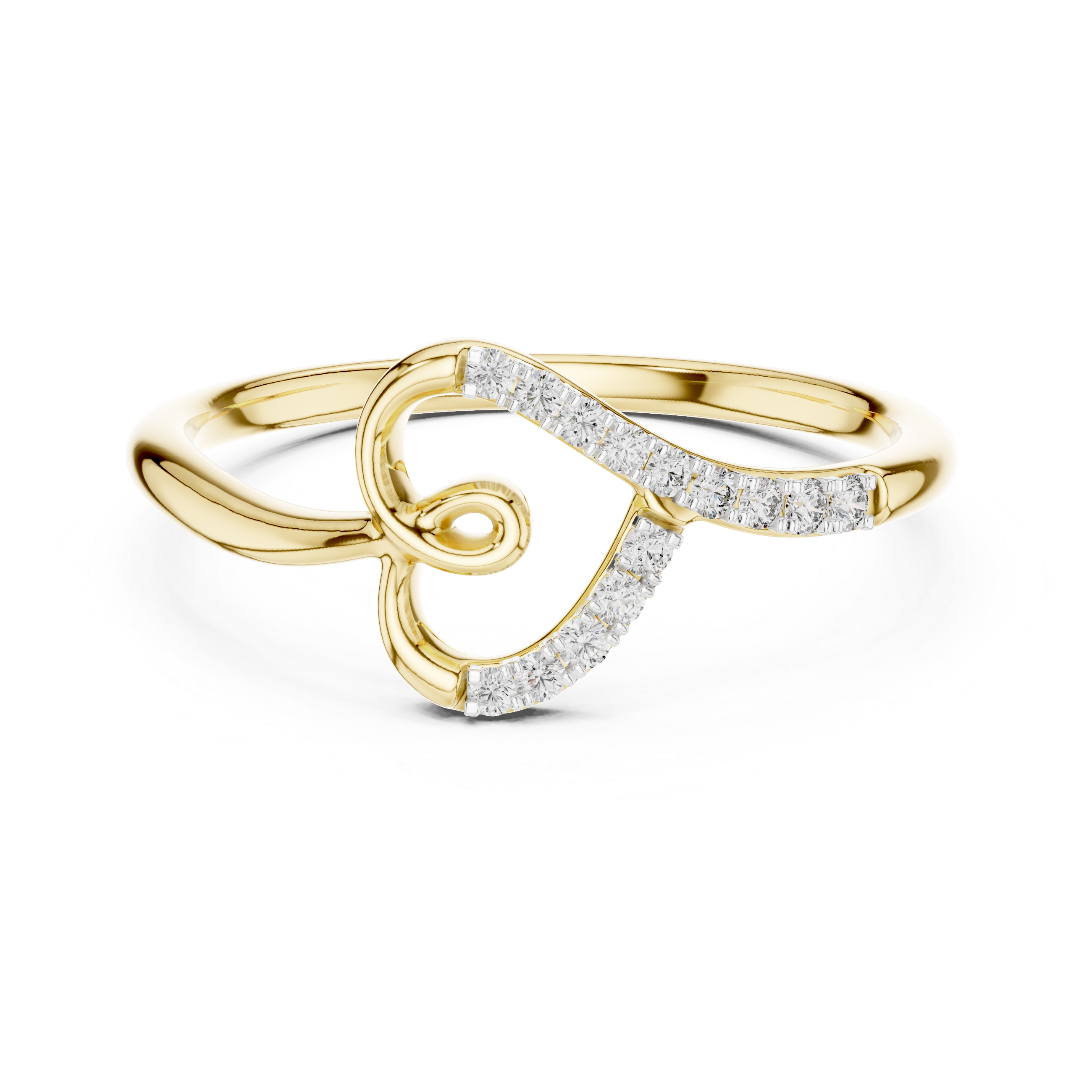 V-Shaped Sparkle Statement Ring