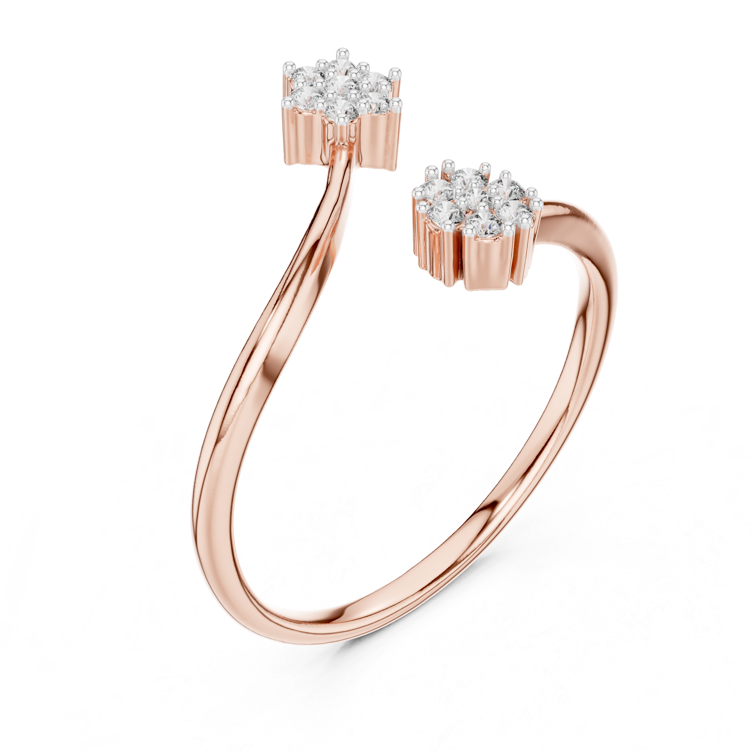 Double Cluster Diamond Ring