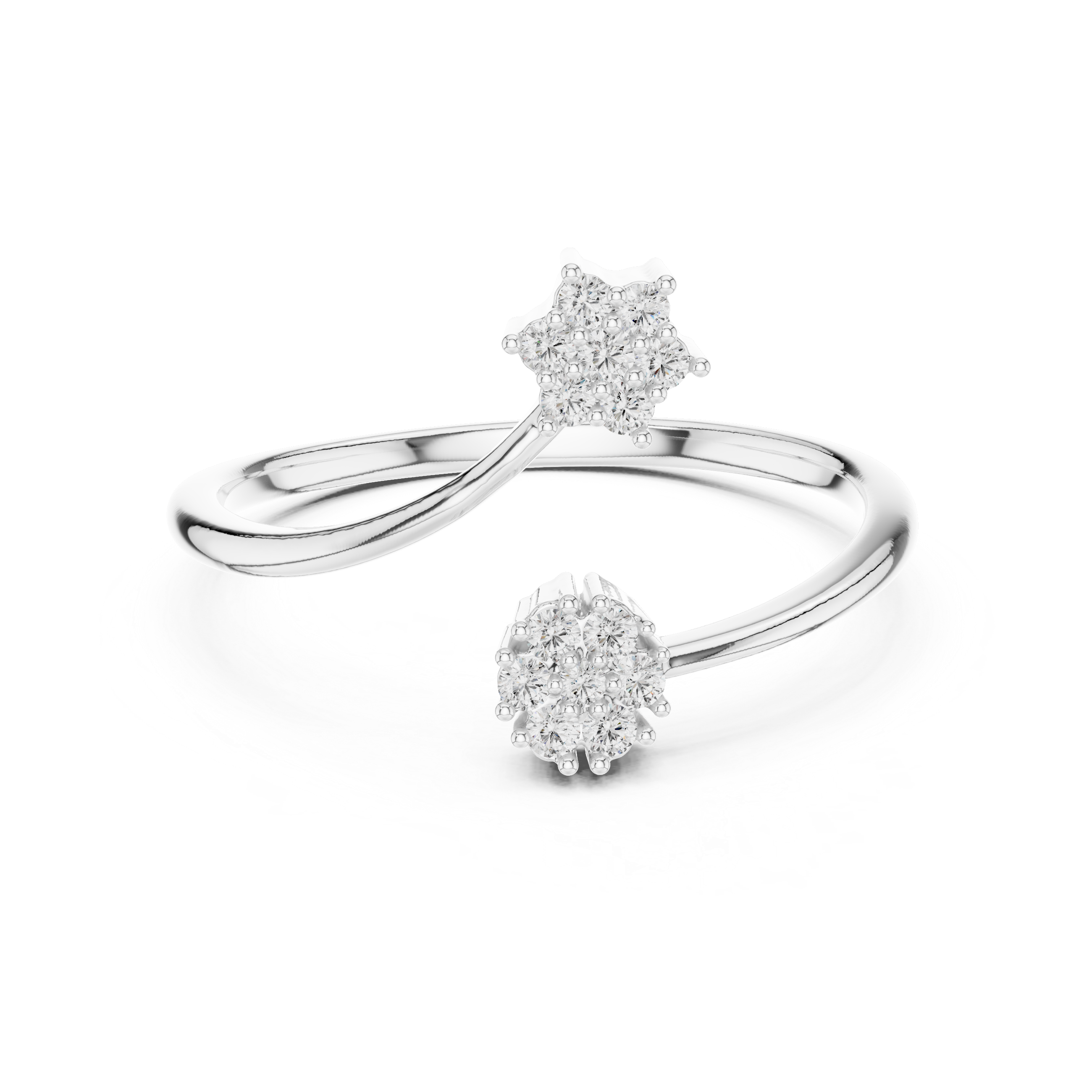 Double Cluster Diamond Ring