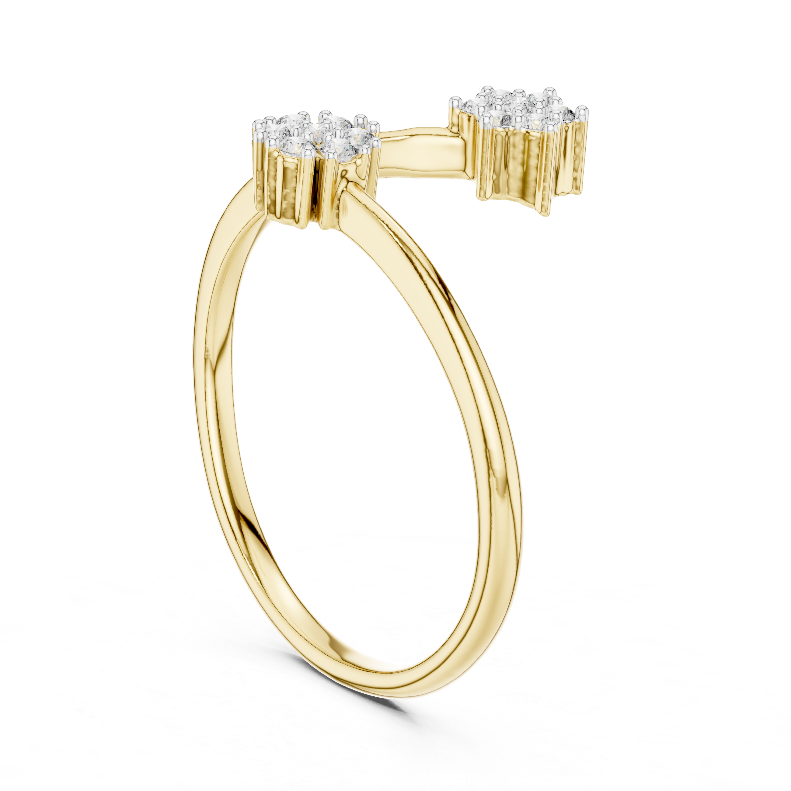 Double Cluster Diamond Ring