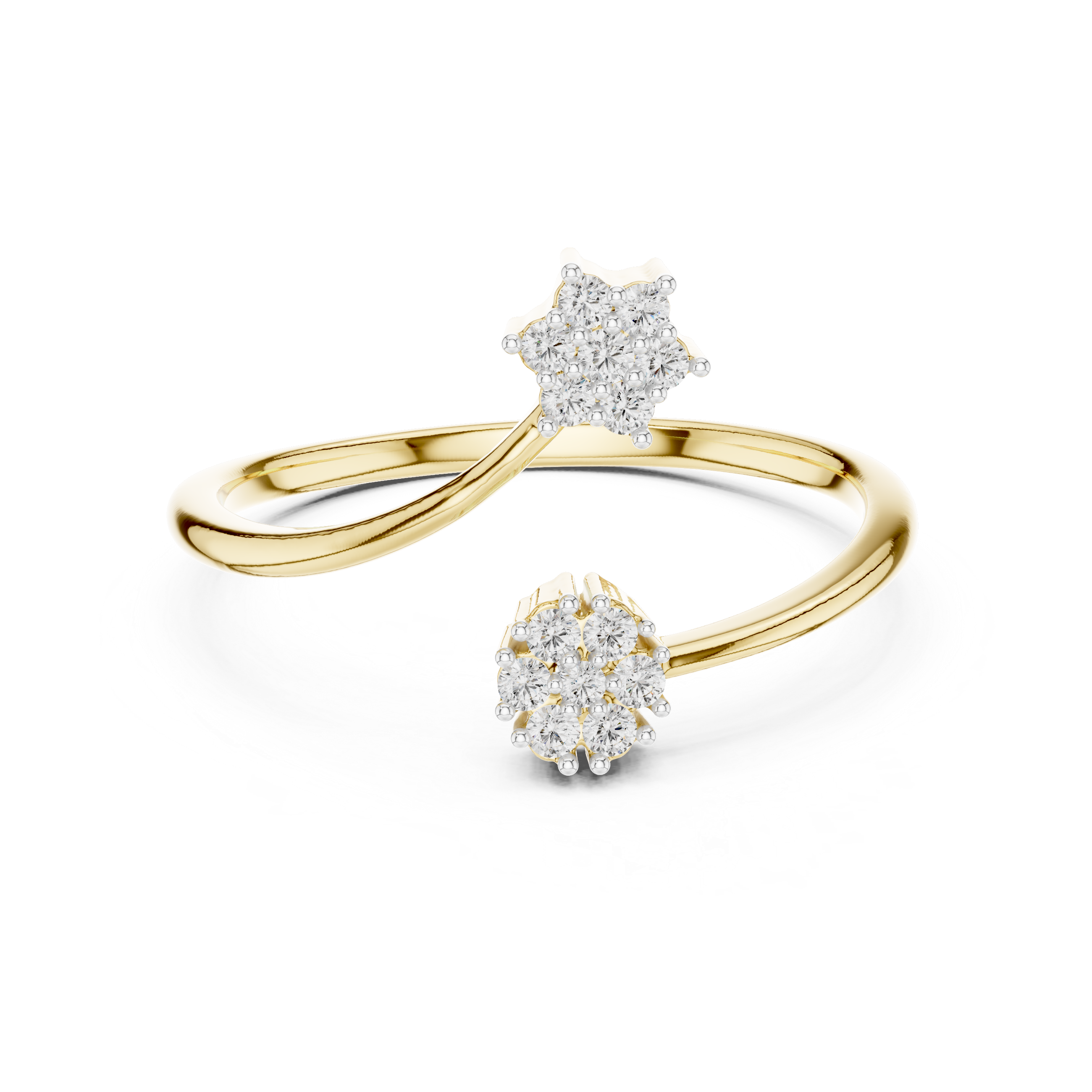Double Cluster Diamond Ring