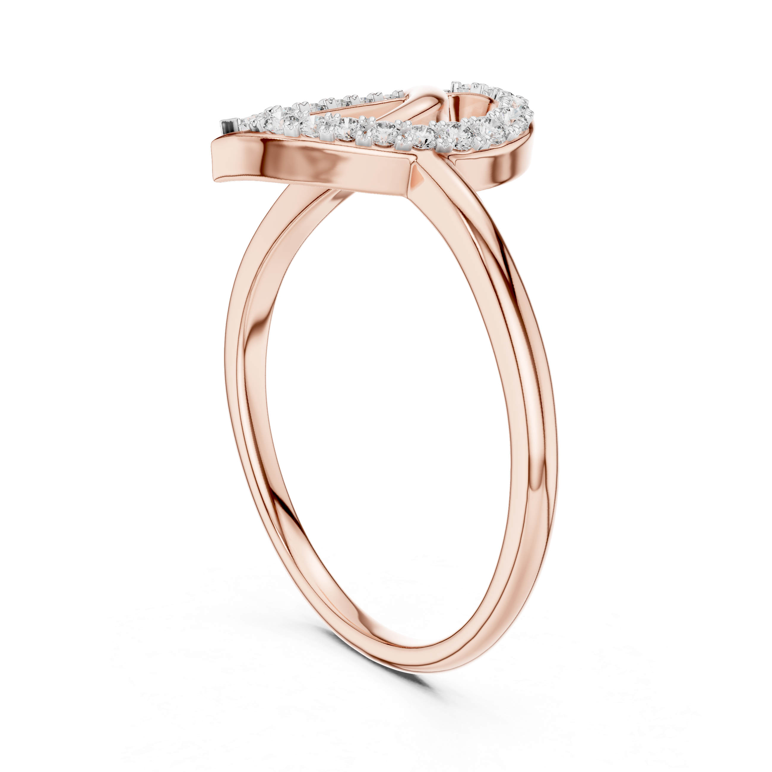 Sleek Rose Gold Ring with Diamond Embellishments