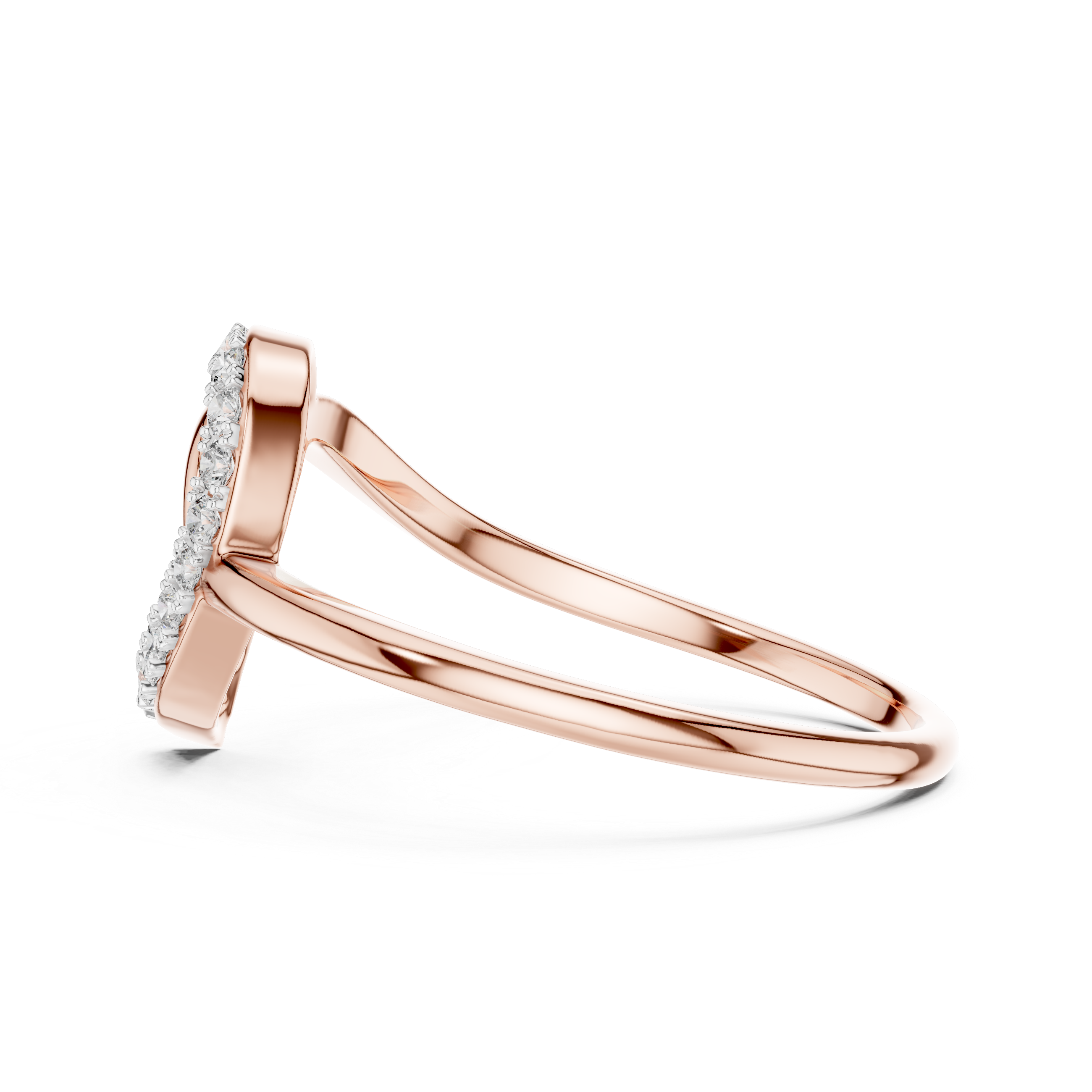 Sleek Rose Gold Ring with Diamond Embellishments