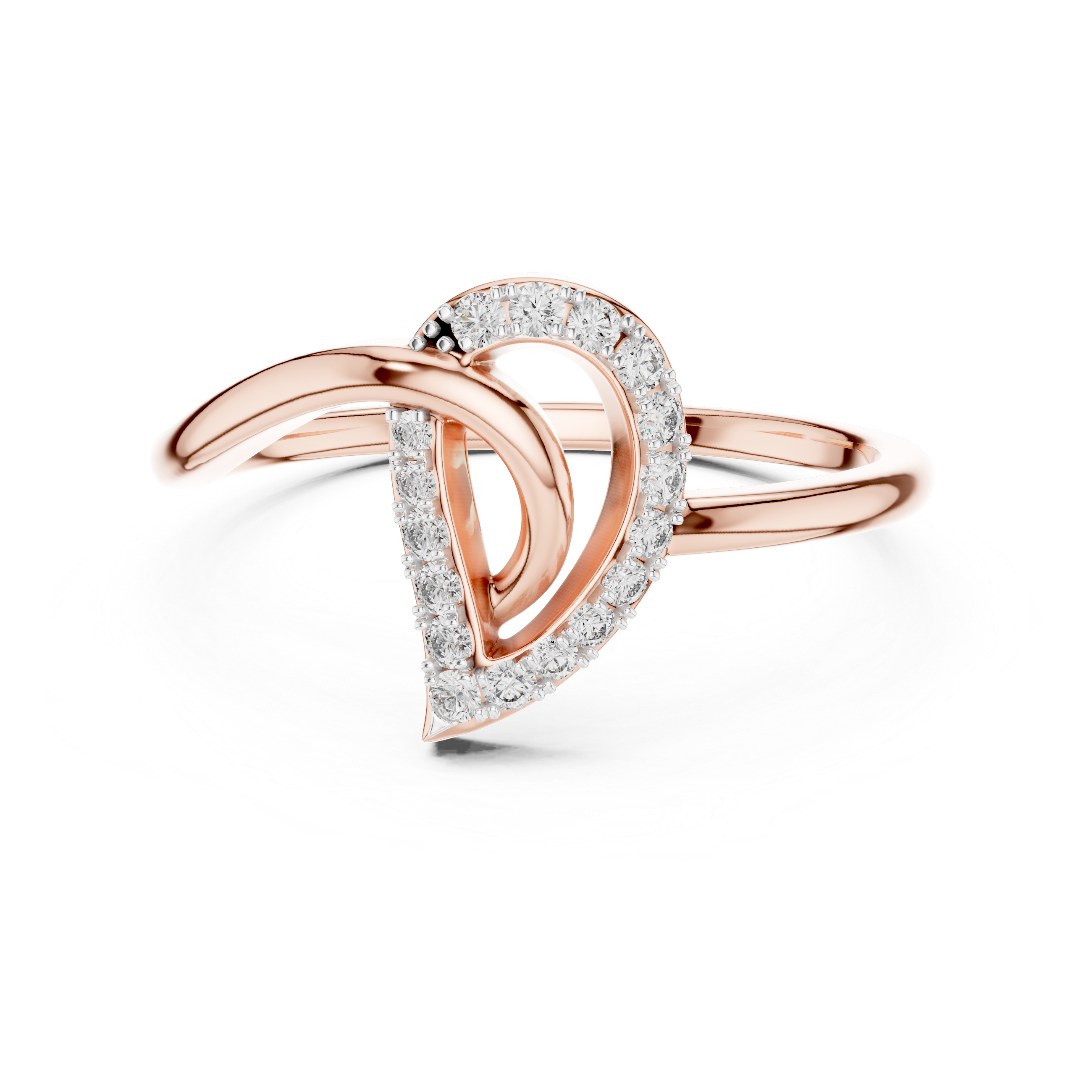 Sleek Rose Gold Ring with Diamond Embellishments