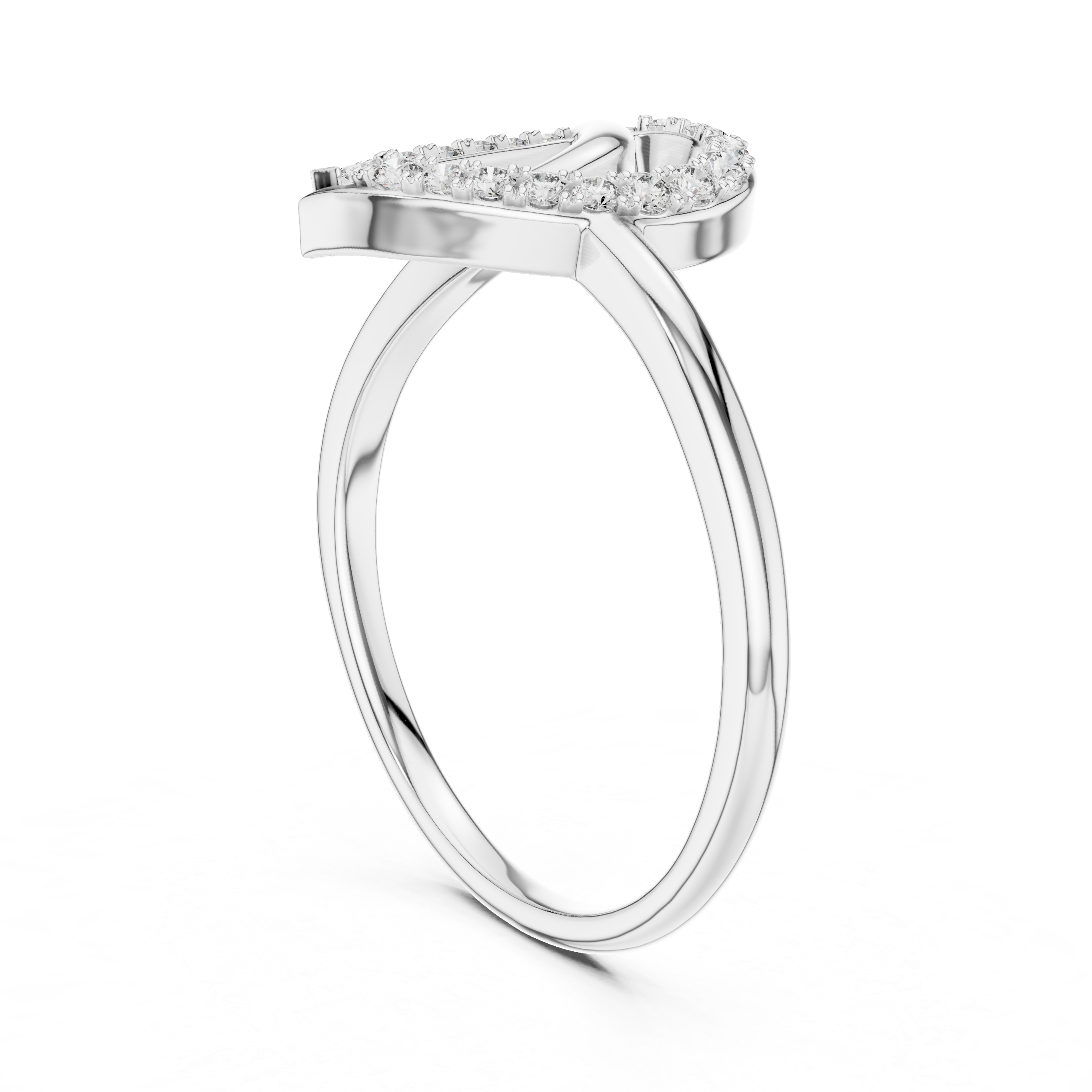Sleek Rose Gold Ring with Diamond Embellishments