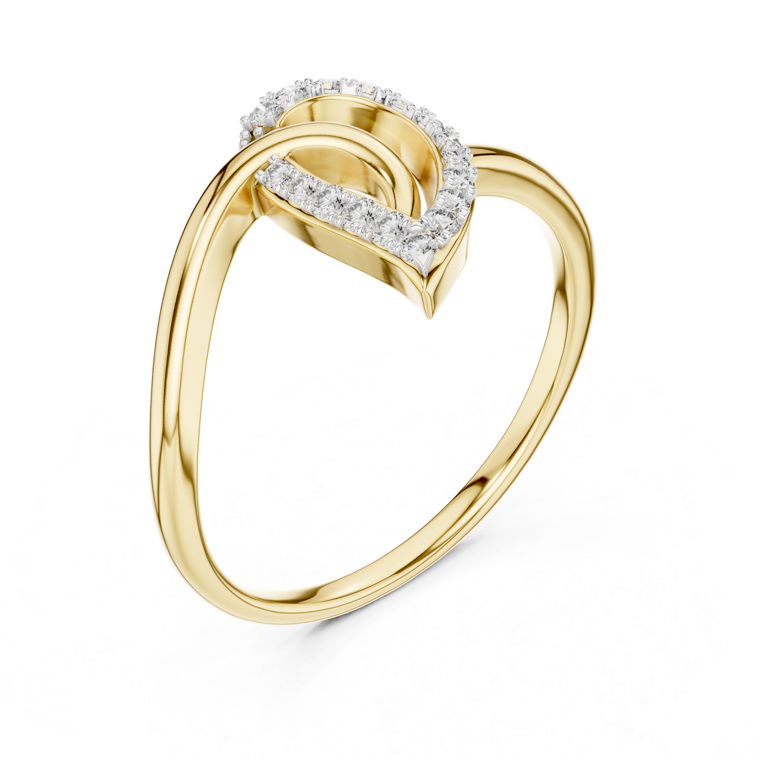 Sleek Rose Gold Ring with Diamond Embellishments