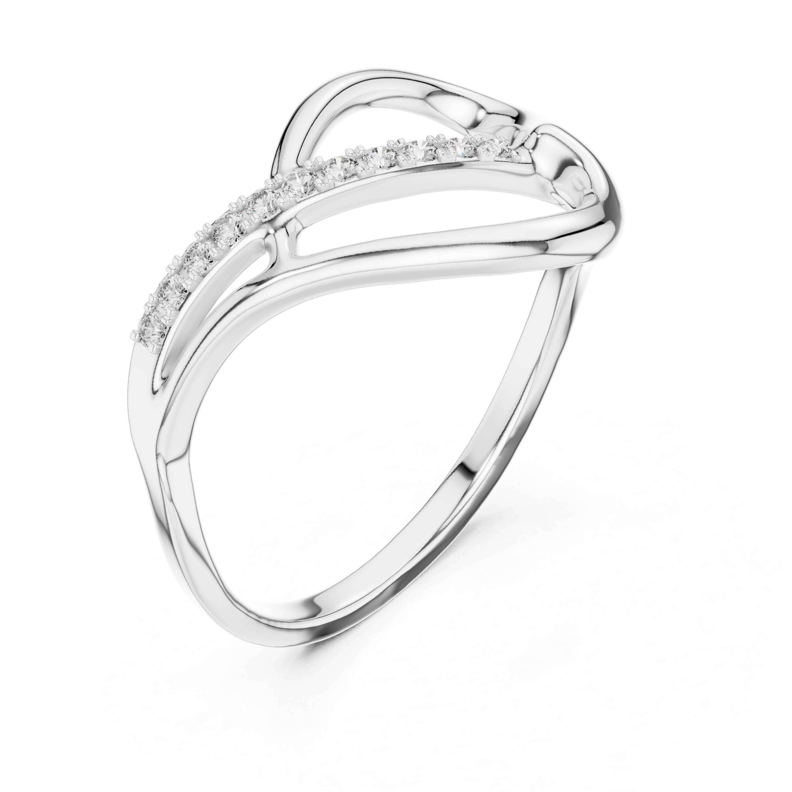 Rose Gold Infinity Twist Ring with Diamonds