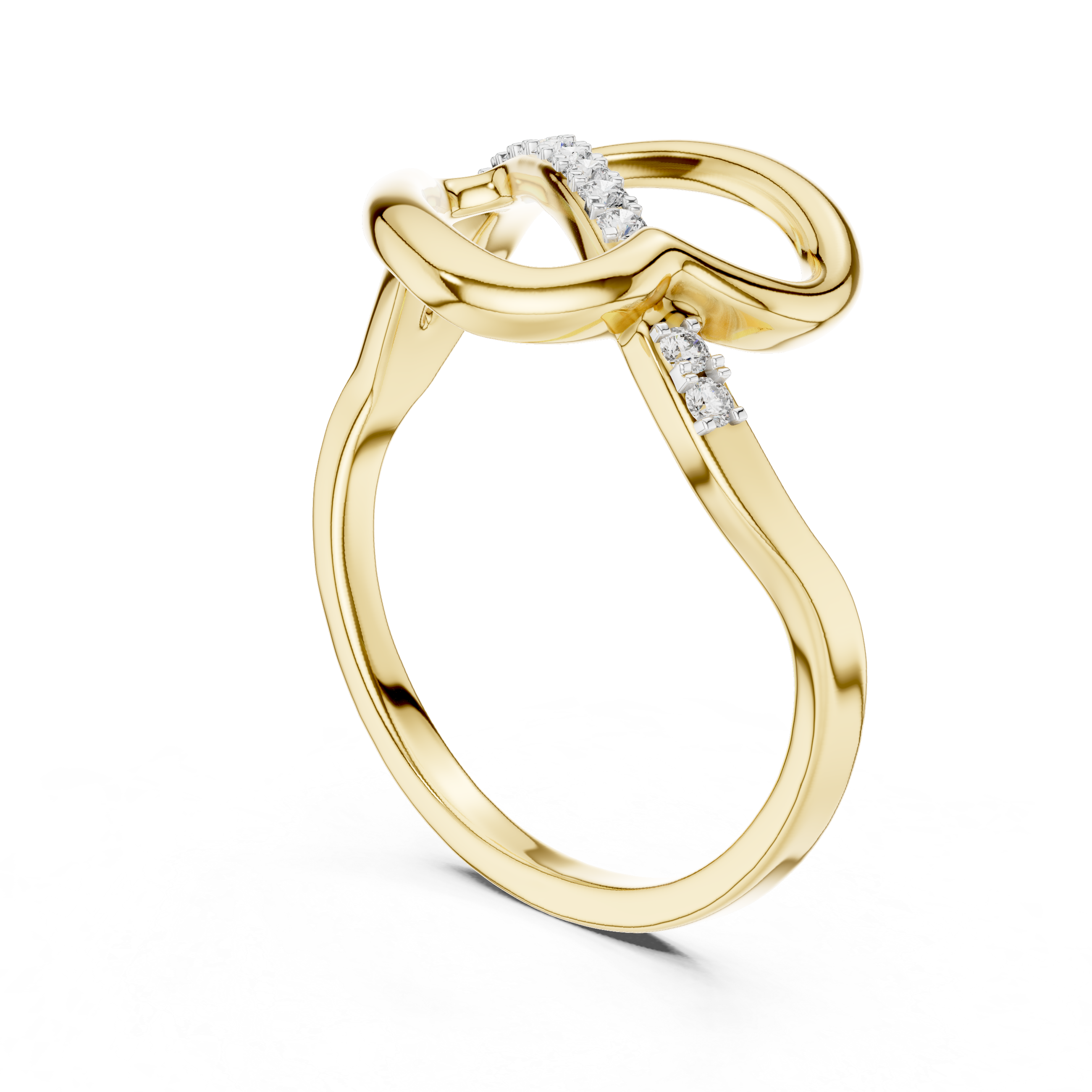 Rose Gold Infinity Twist Ring with Diamonds