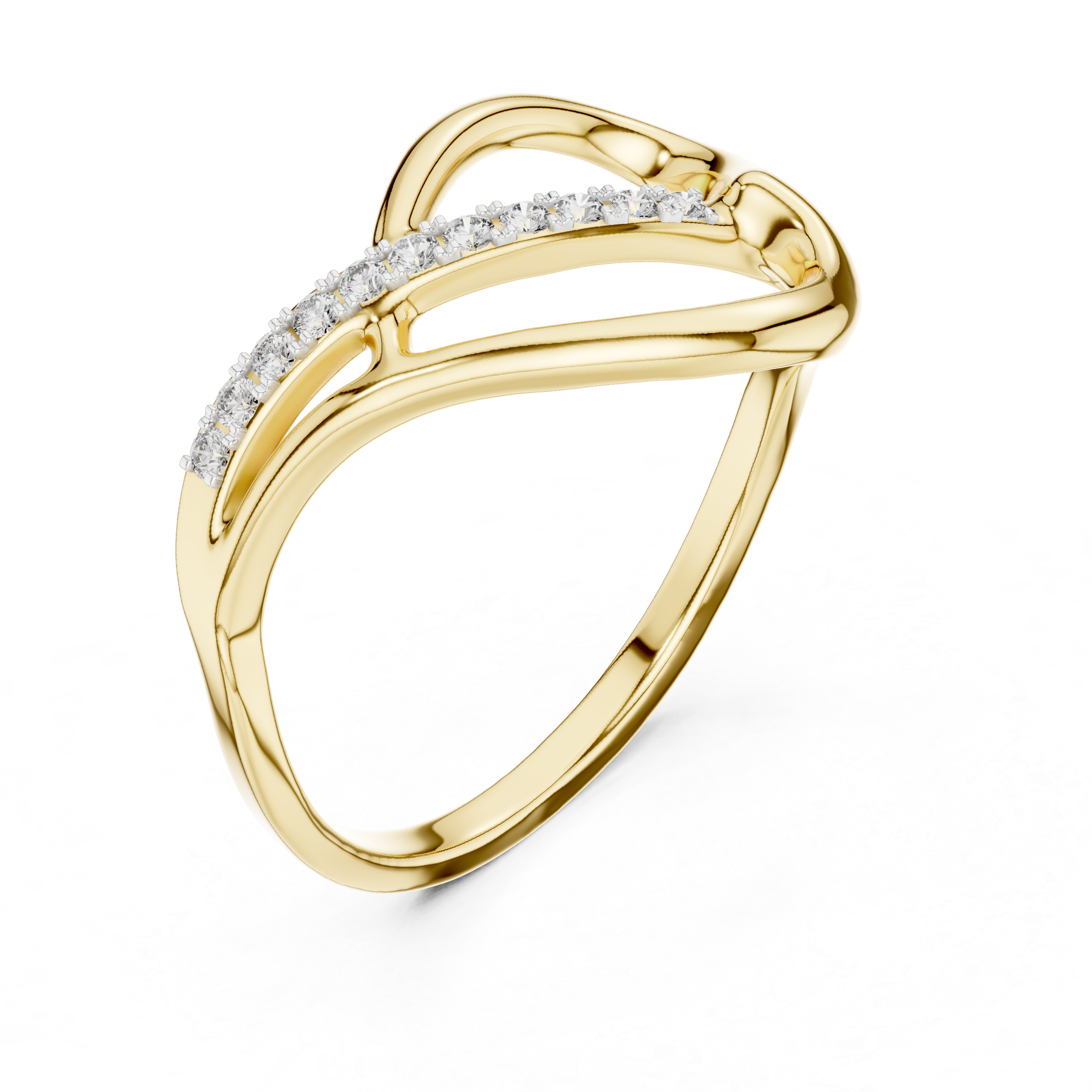 Rose Gold Infinity Twist Ring with Diamonds