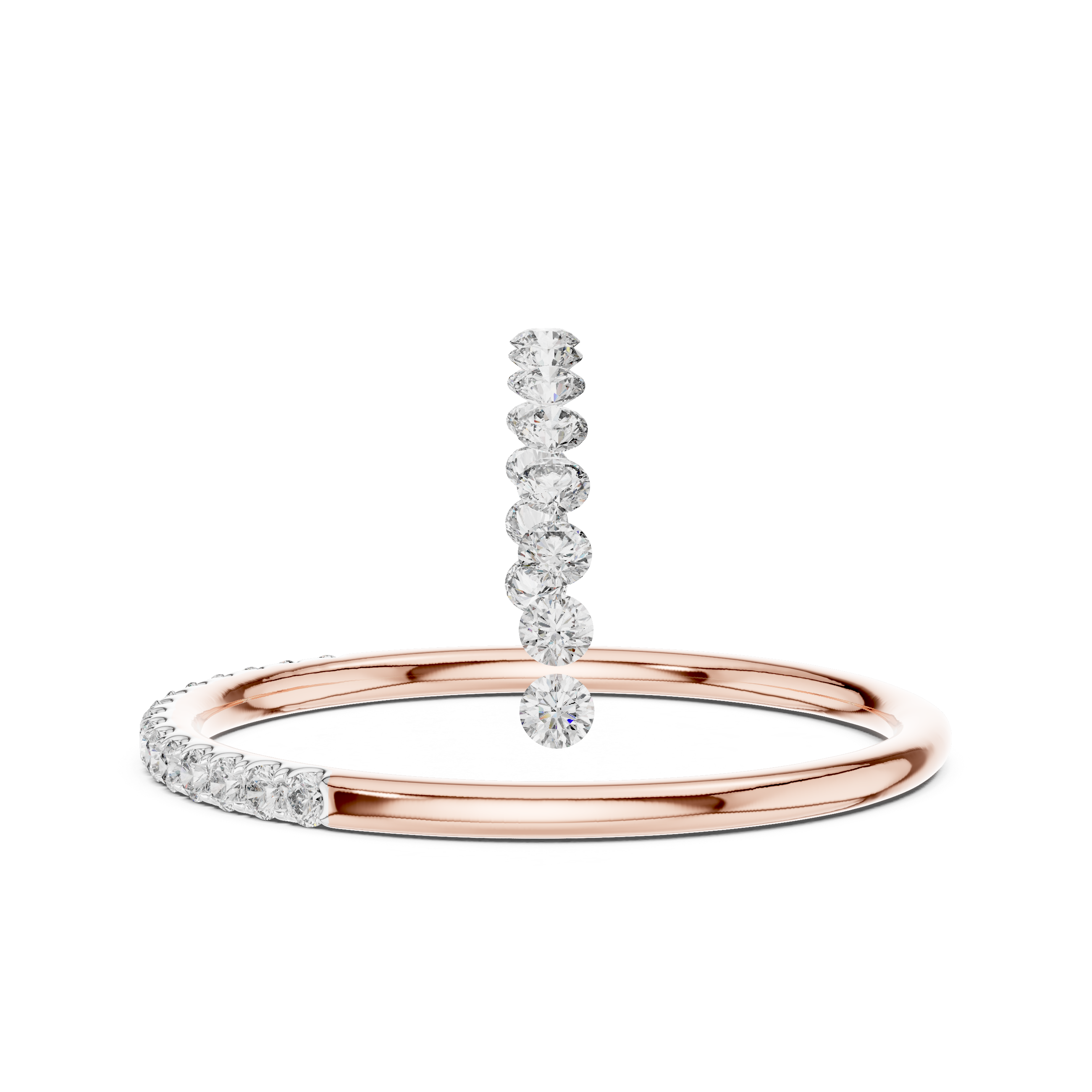 Refined Half-Eternity Ring in Rose Gold