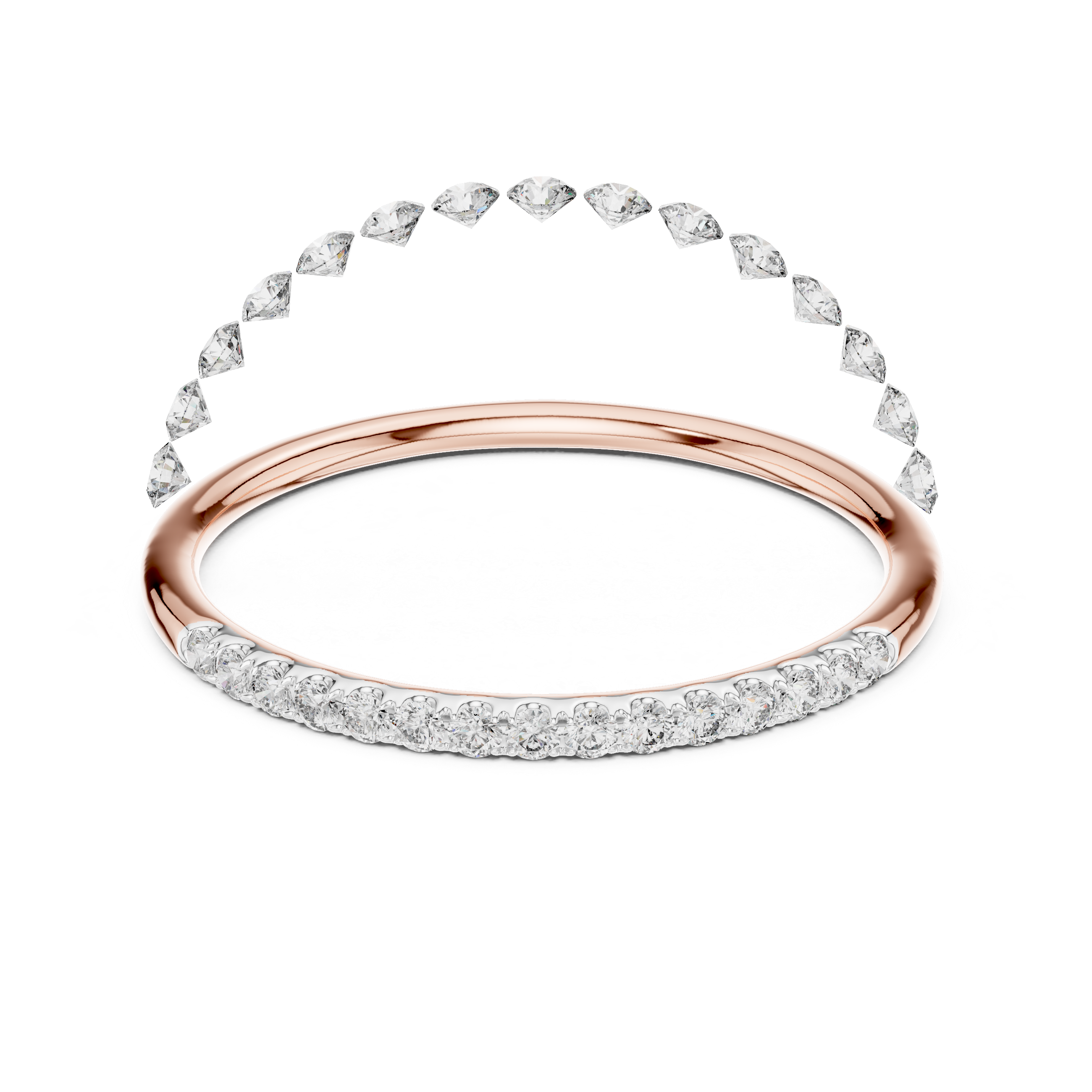 Refined Half-Eternity Ring in Rose Gold
