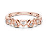 Heart-accented band with alternating open and solid hearts
