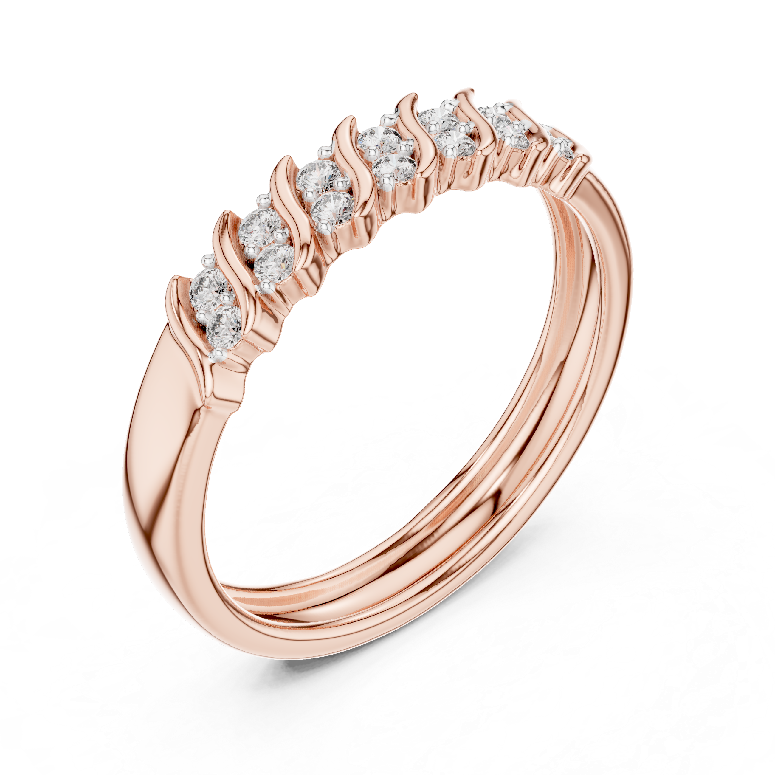 Sculpted Diamond Accent Ring