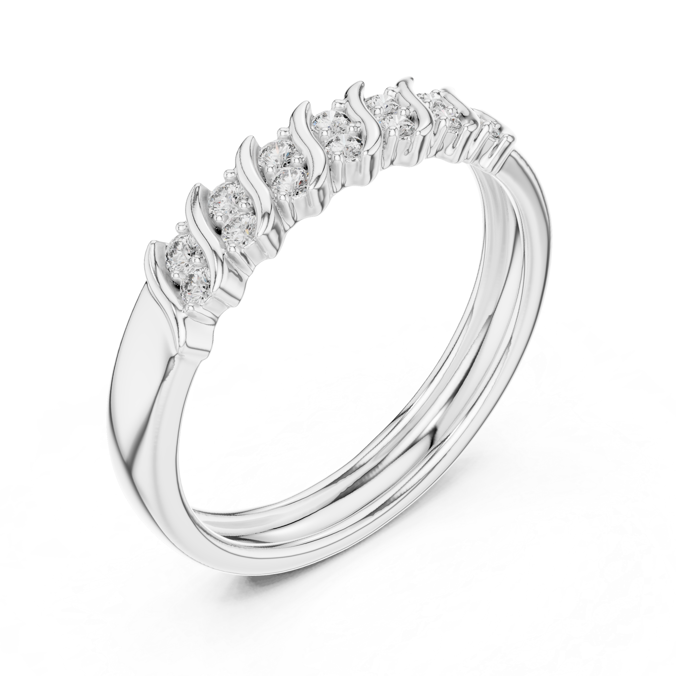 Sculpted Diamond Accent Ring