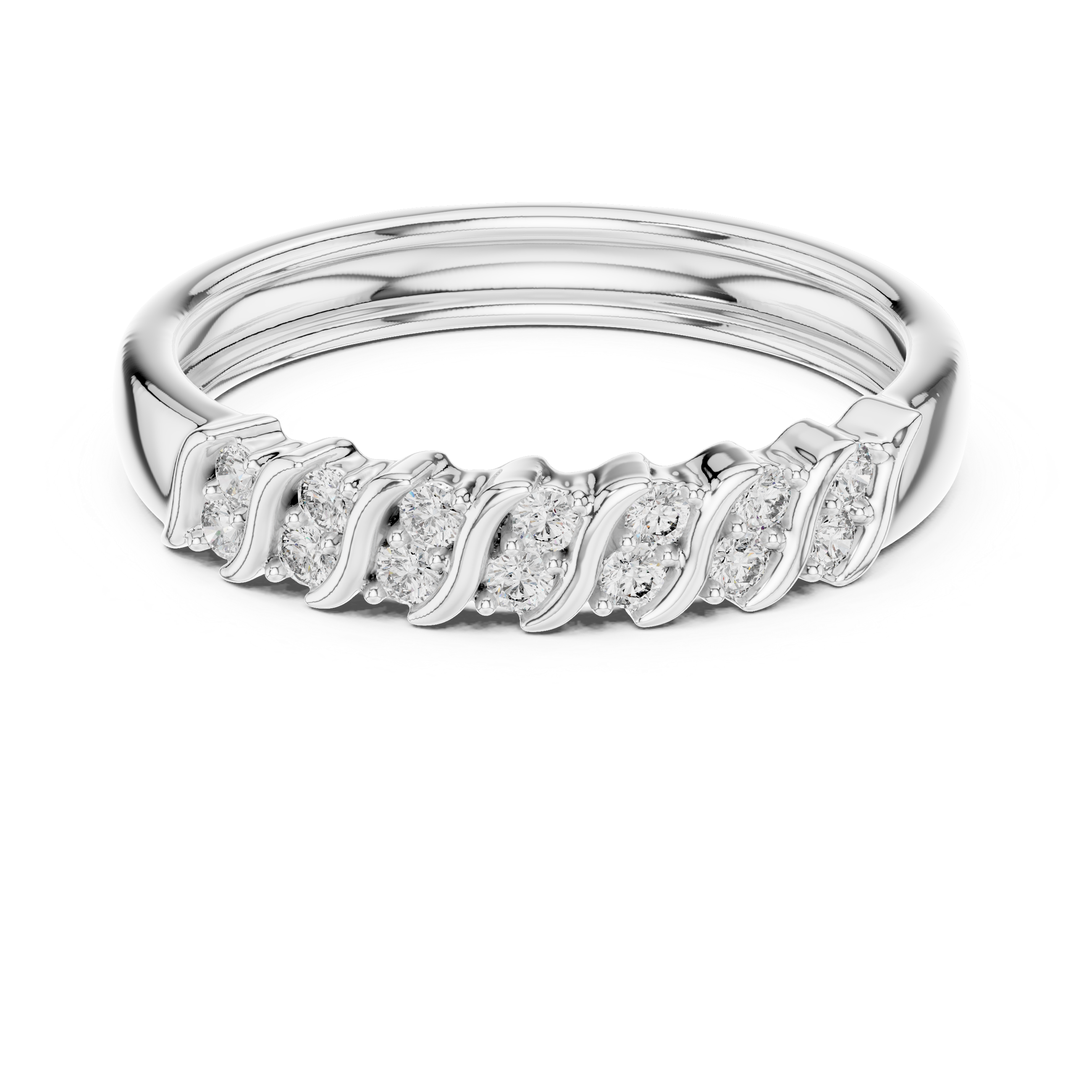 Sculpted Diamond Accent Ring