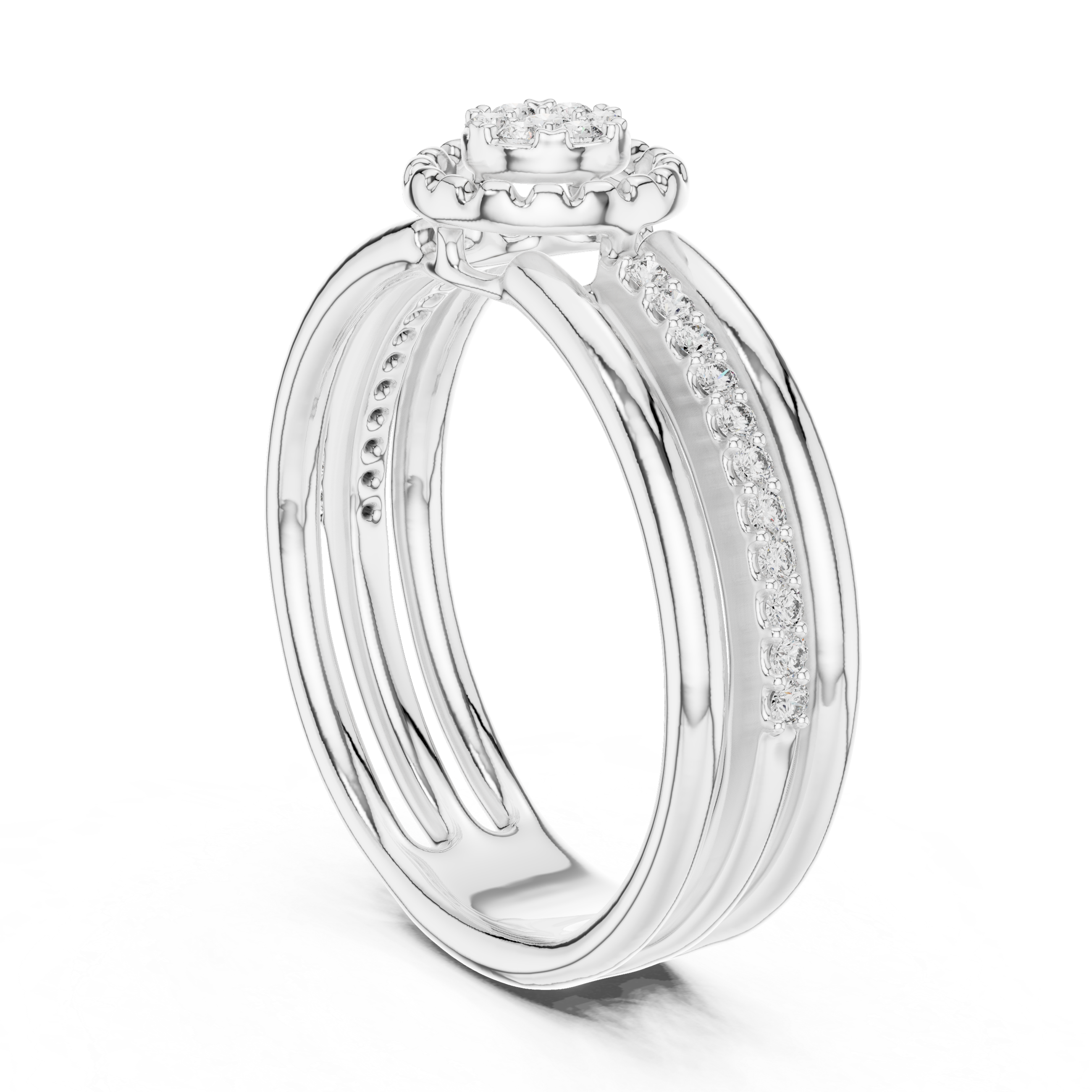 Split Shank Diamond  Ring