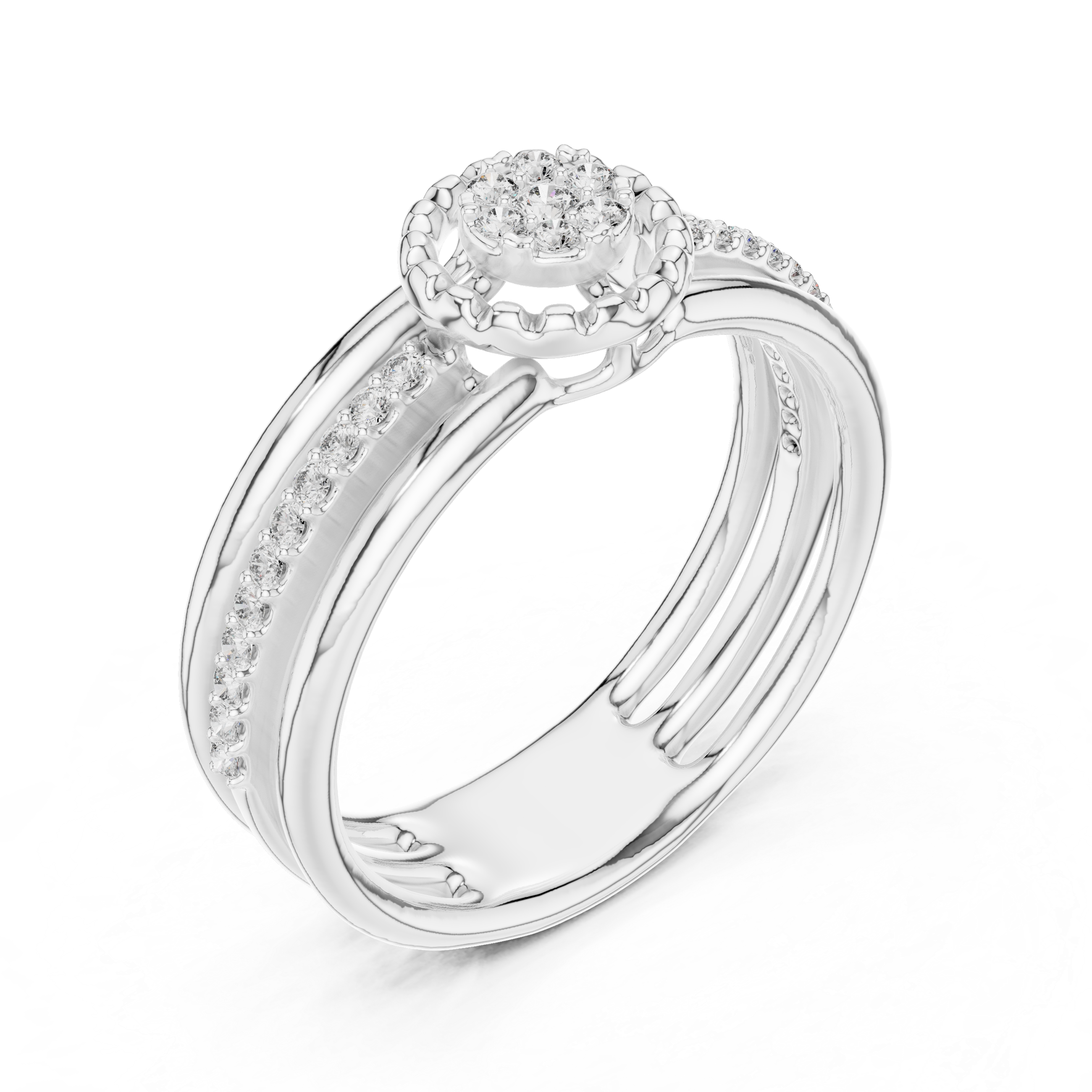 Split Shank Diamond  Ring
