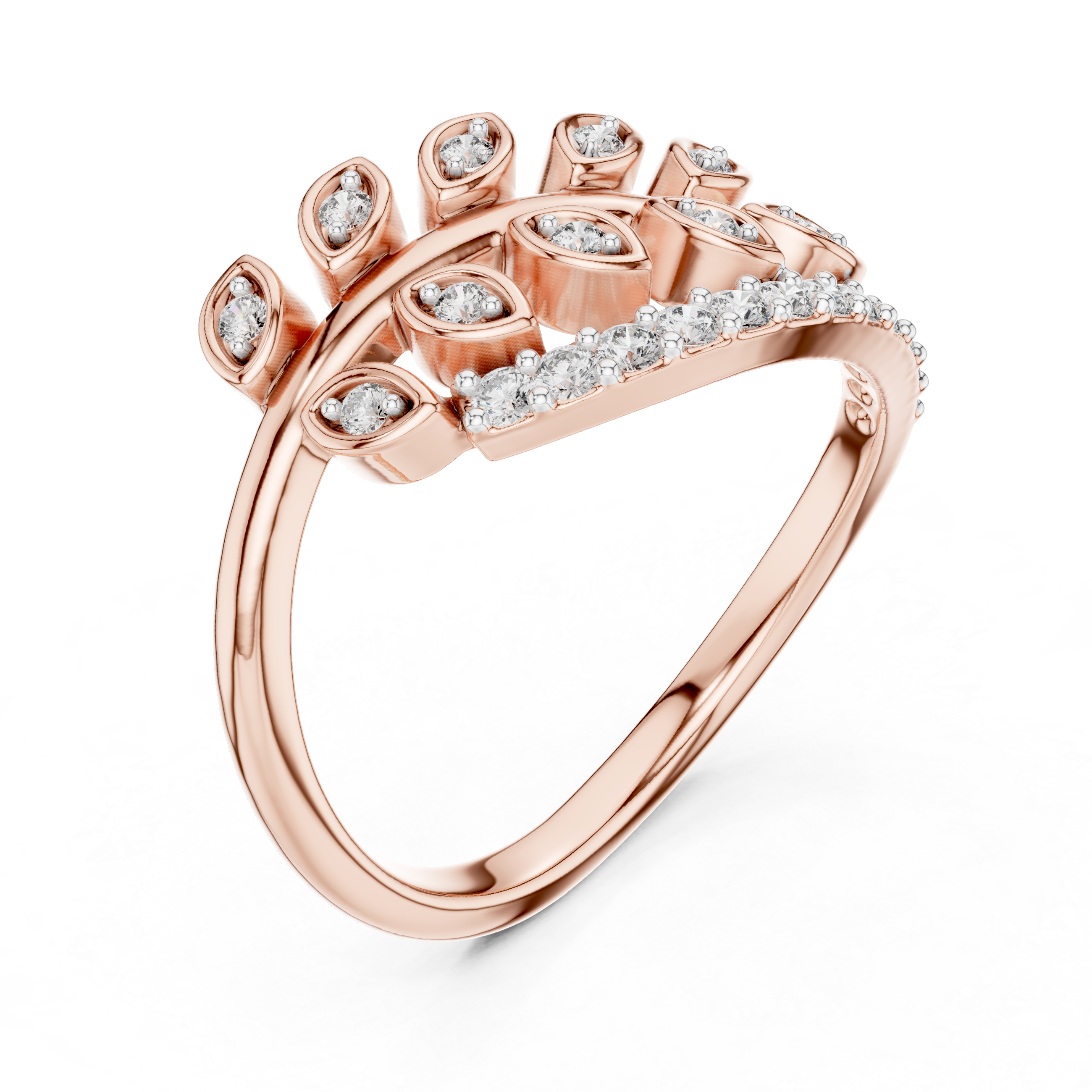 Exquisite Rose Gold Ring with Diamond Detailing