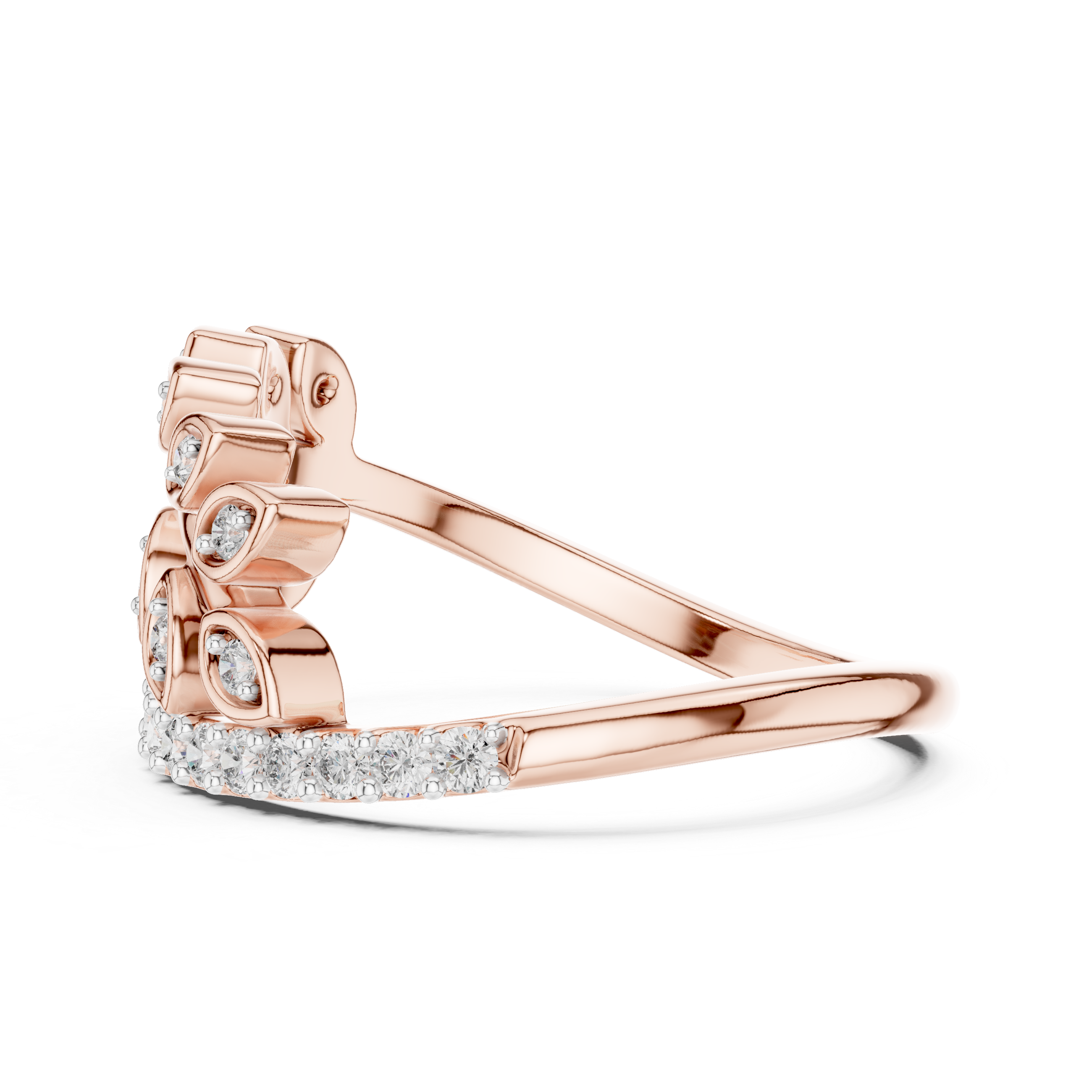 Exquisite Rose Gold Ring with Diamond Detailing